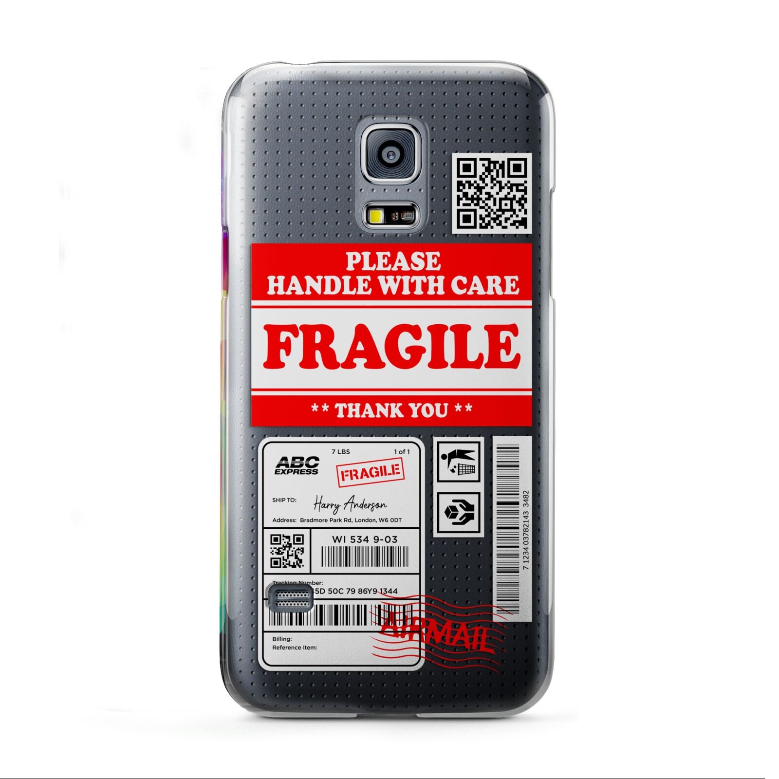 Fragile Parcel Stickers with Name Samsung Galaxy S5 Mini Case