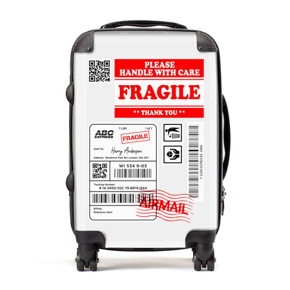 Fragile Parcel Stickers with Name Suitcase