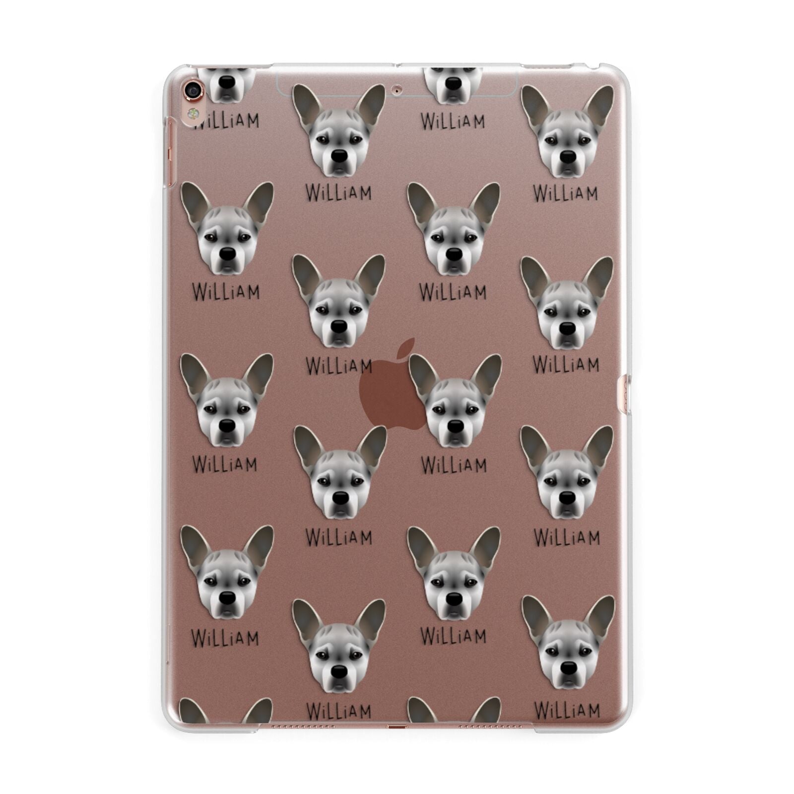 French Bull Jack Icon with Name Apple iPad Rose Gold Case