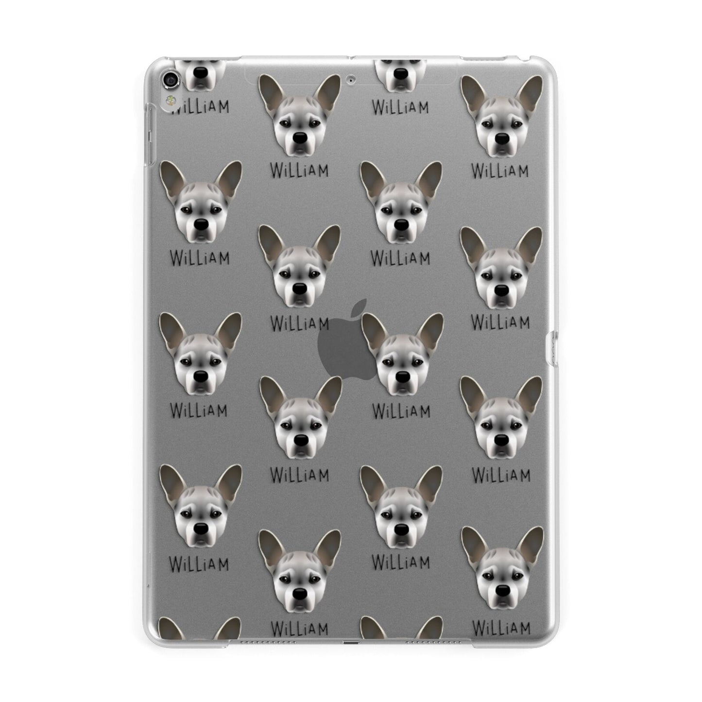 French Bull Jack Icon with Name Apple iPad Silver Case