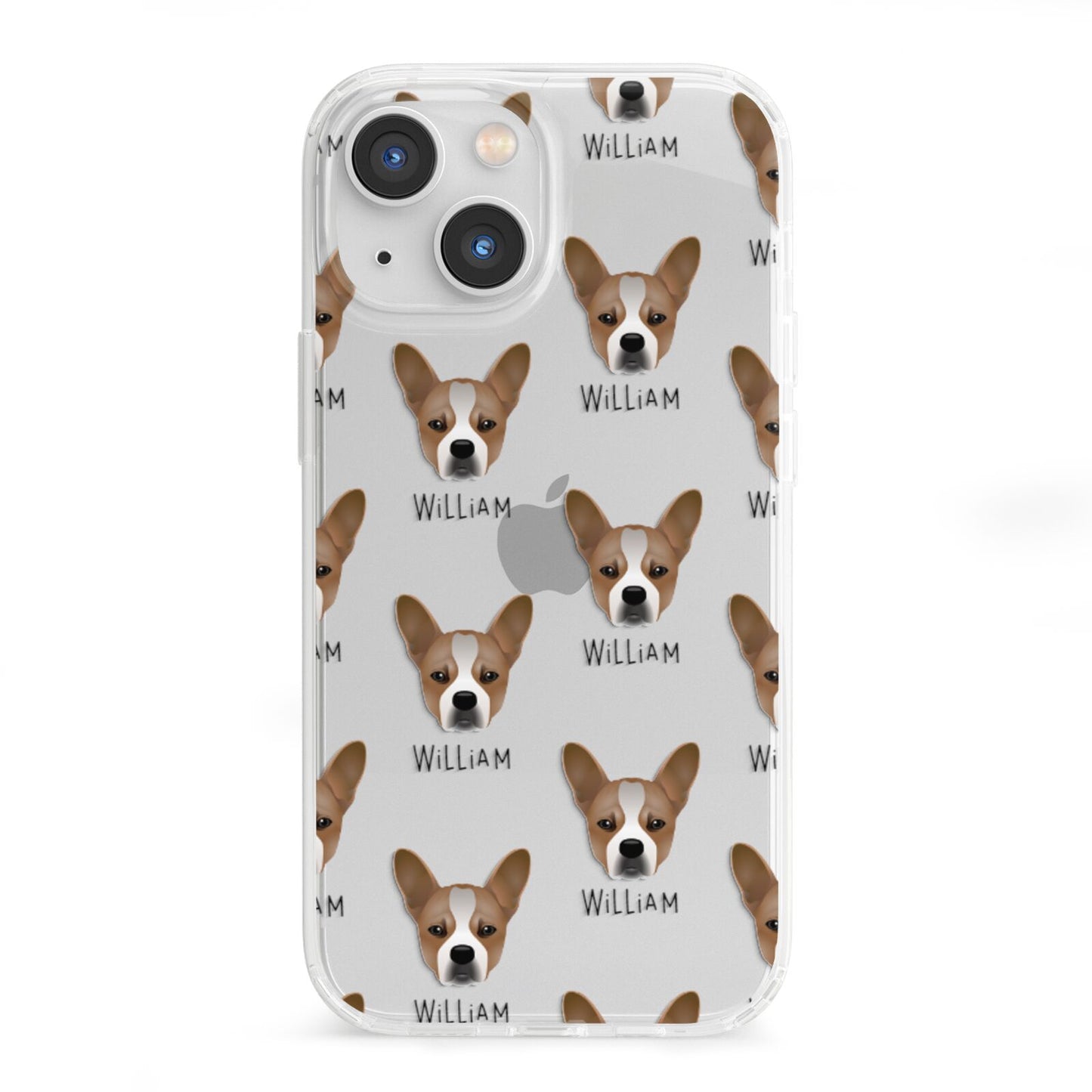 French Bull Jack Icon with Name iPhone 13 Mini Clear Bumper Case
