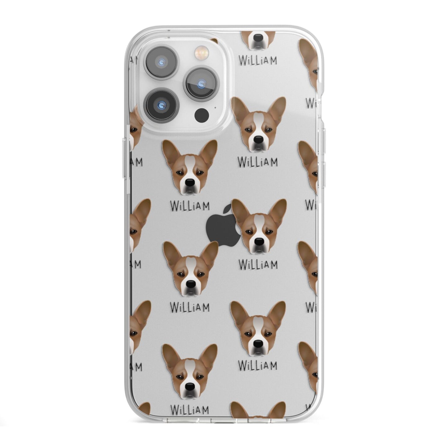 French Bull Jack Icon with Name iPhone 13 Pro Max TPU Impact Case with White Edges