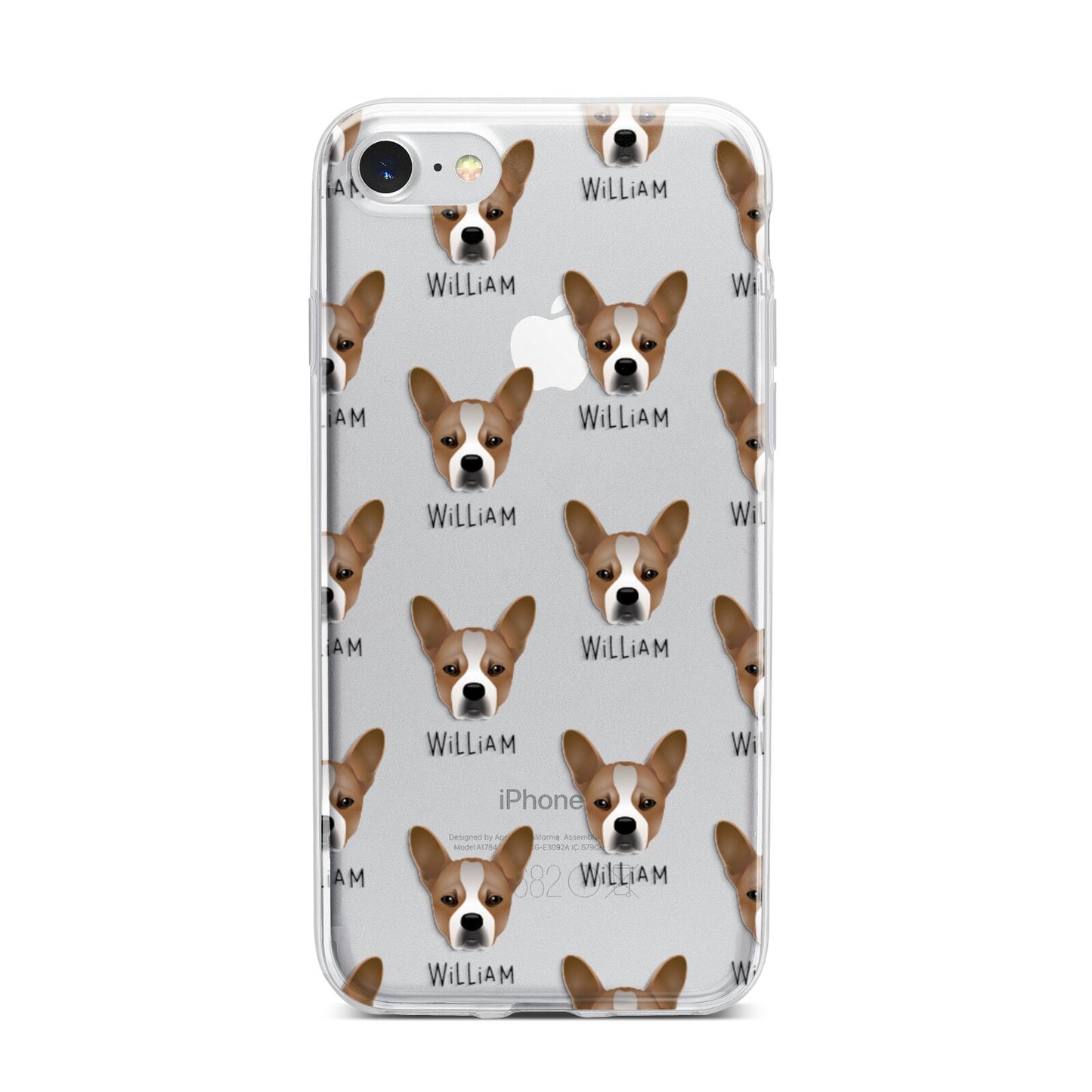 French Bull Jack Icon with Name iPhone 7 Bumper Case on Silver iPhone