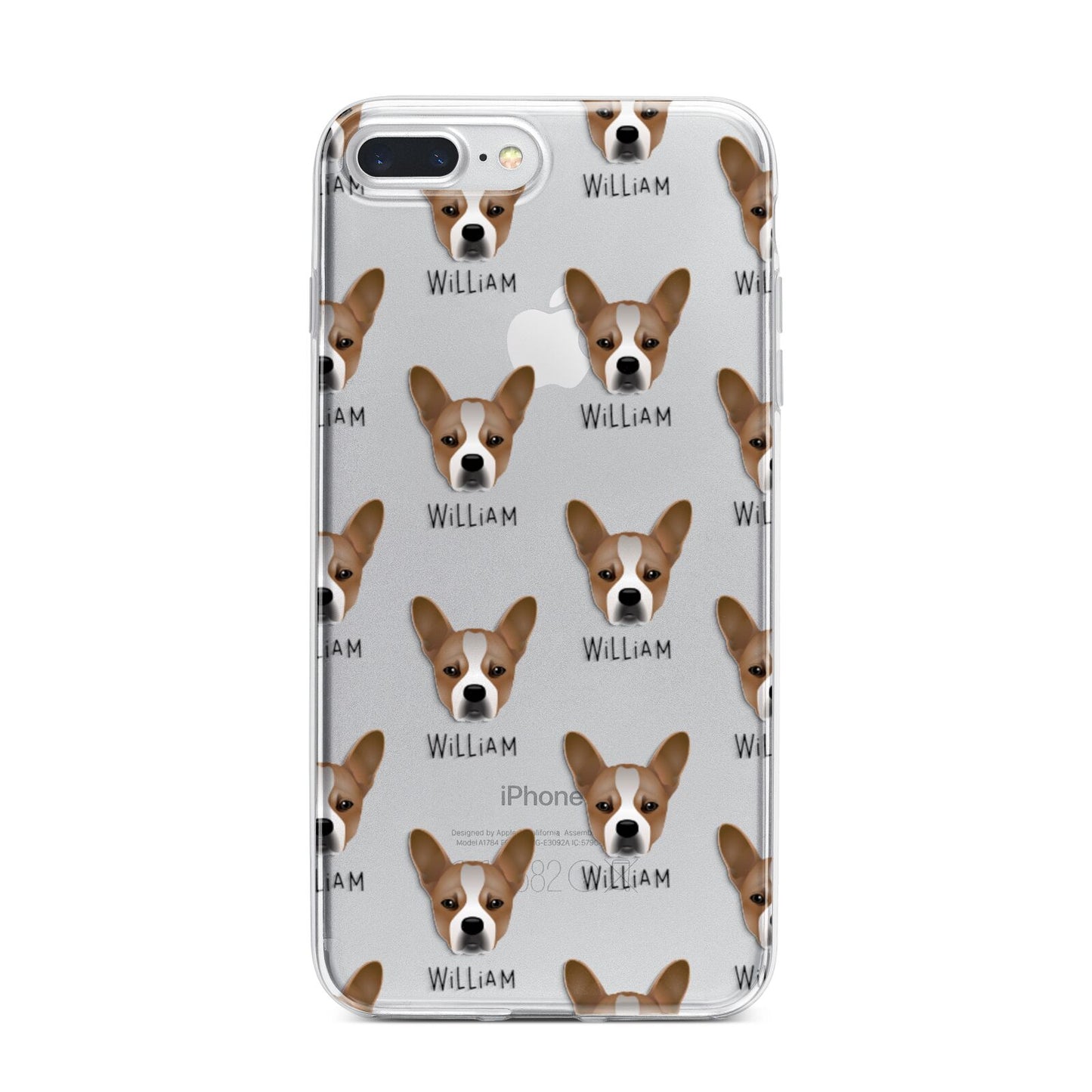 French Bull Jack Icon with Name iPhone 7 Plus Bumper Case on Silver iPhone
