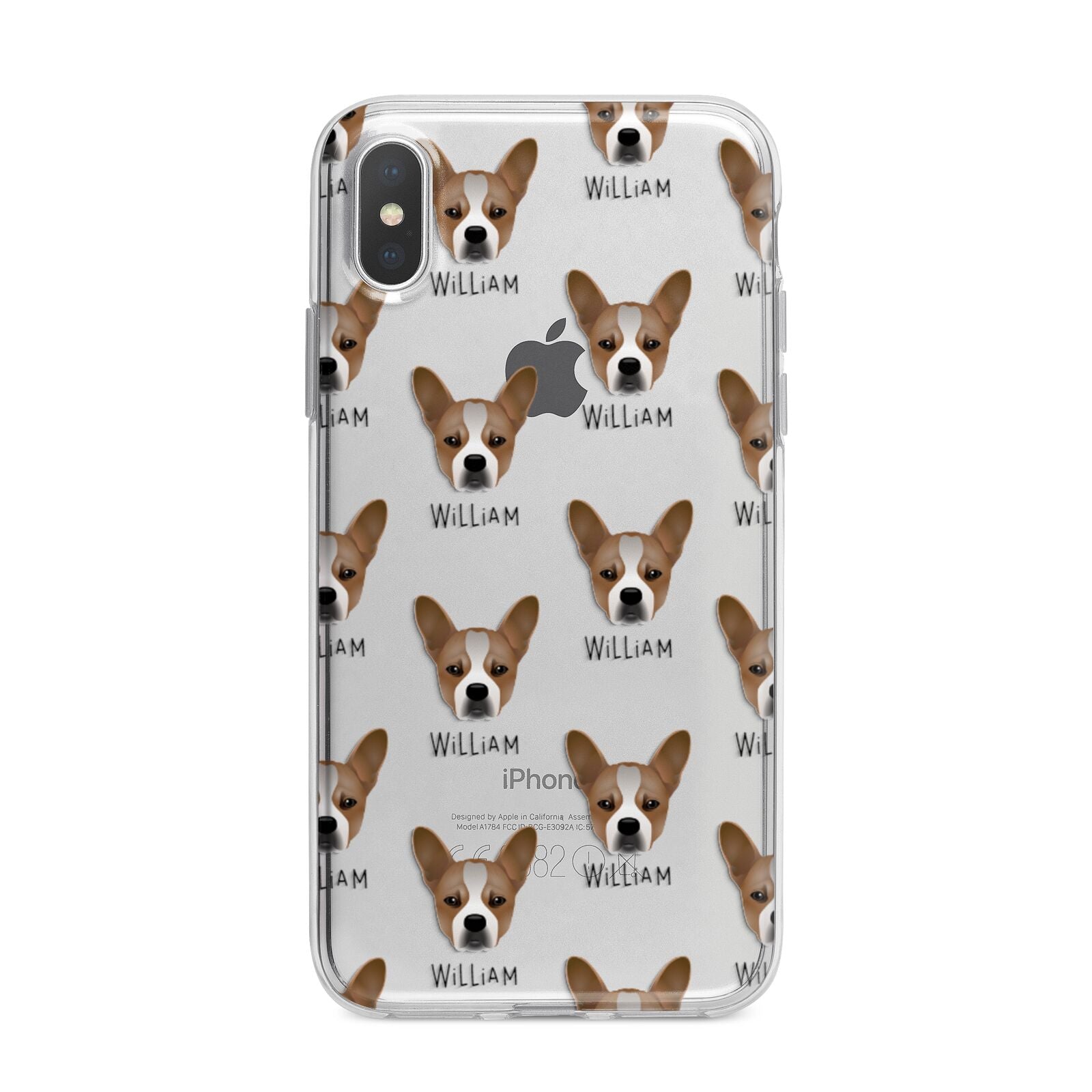 French Bull Jack Icon with Name iPhone X Bumper Case on Silver iPhone Alternative Image 1