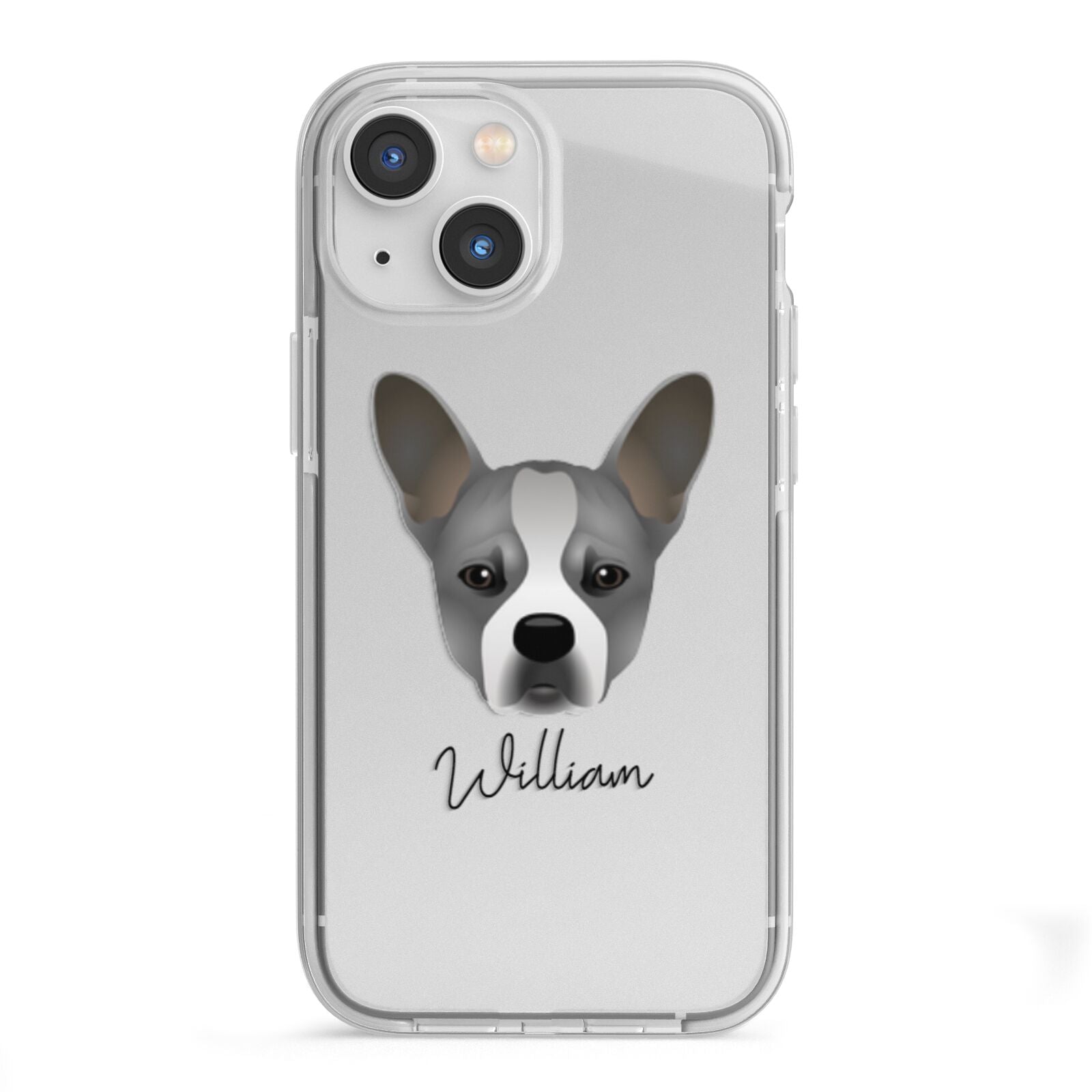 French Bull Jack Personalised iPhone 13 Mini TPU Impact Case with White Edges