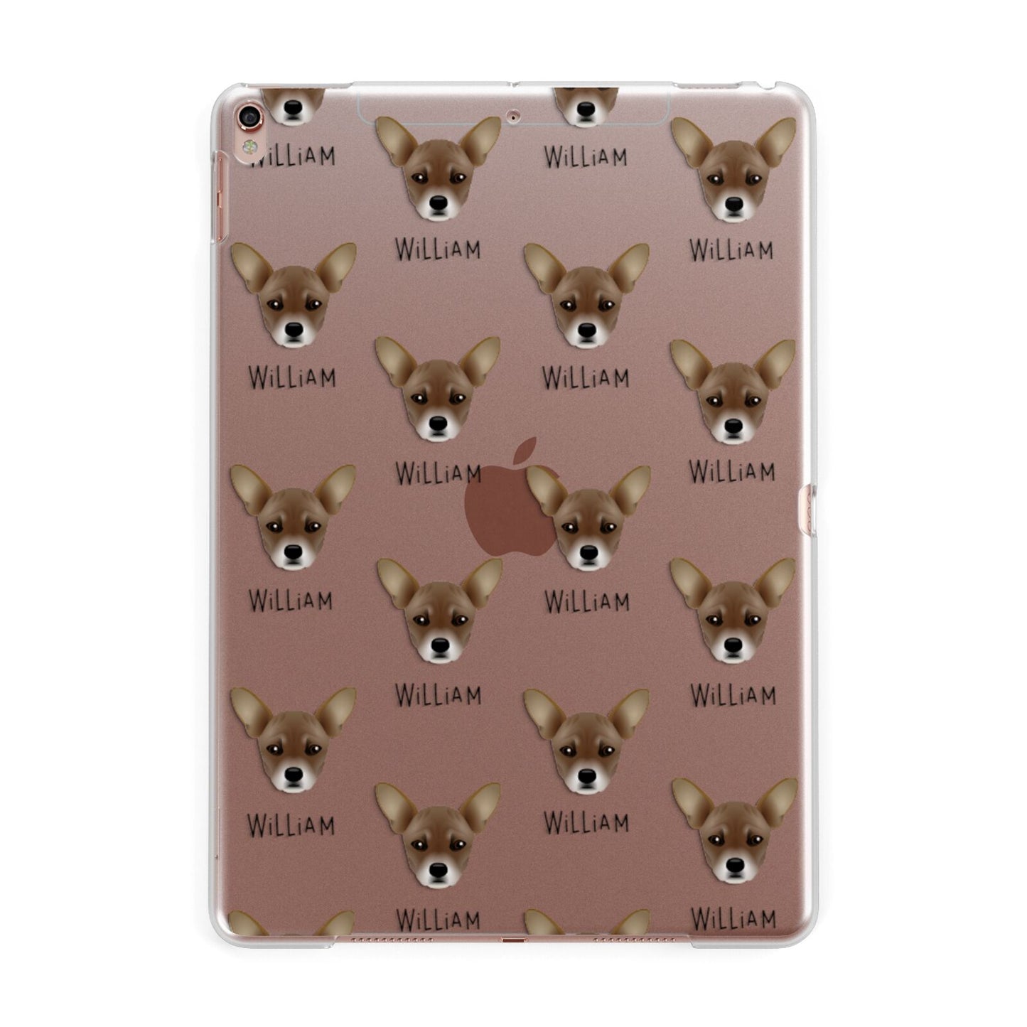 French Pin Icon with Name Apple iPad Rose Gold Case