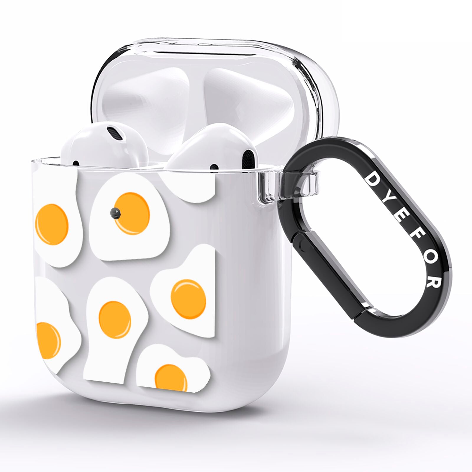 Fried Egg AirPods Clear Case Side Image