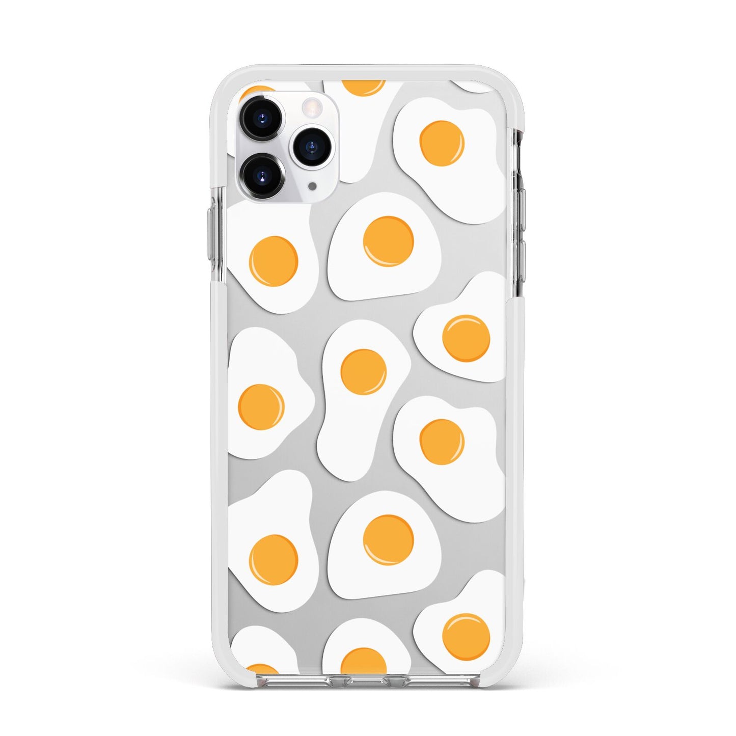 Fried Egg Apple iPhone 11 Pro Max in Silver with White Impact Case