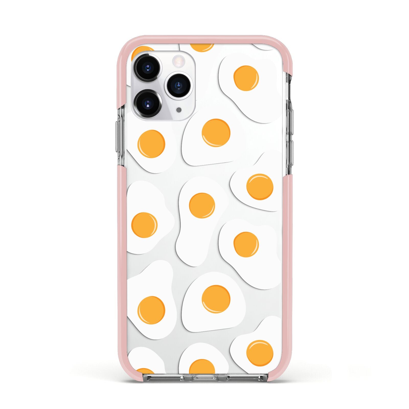 Fried Egg Apple iPhone 11 Pro in Silver with Pink Impact Case