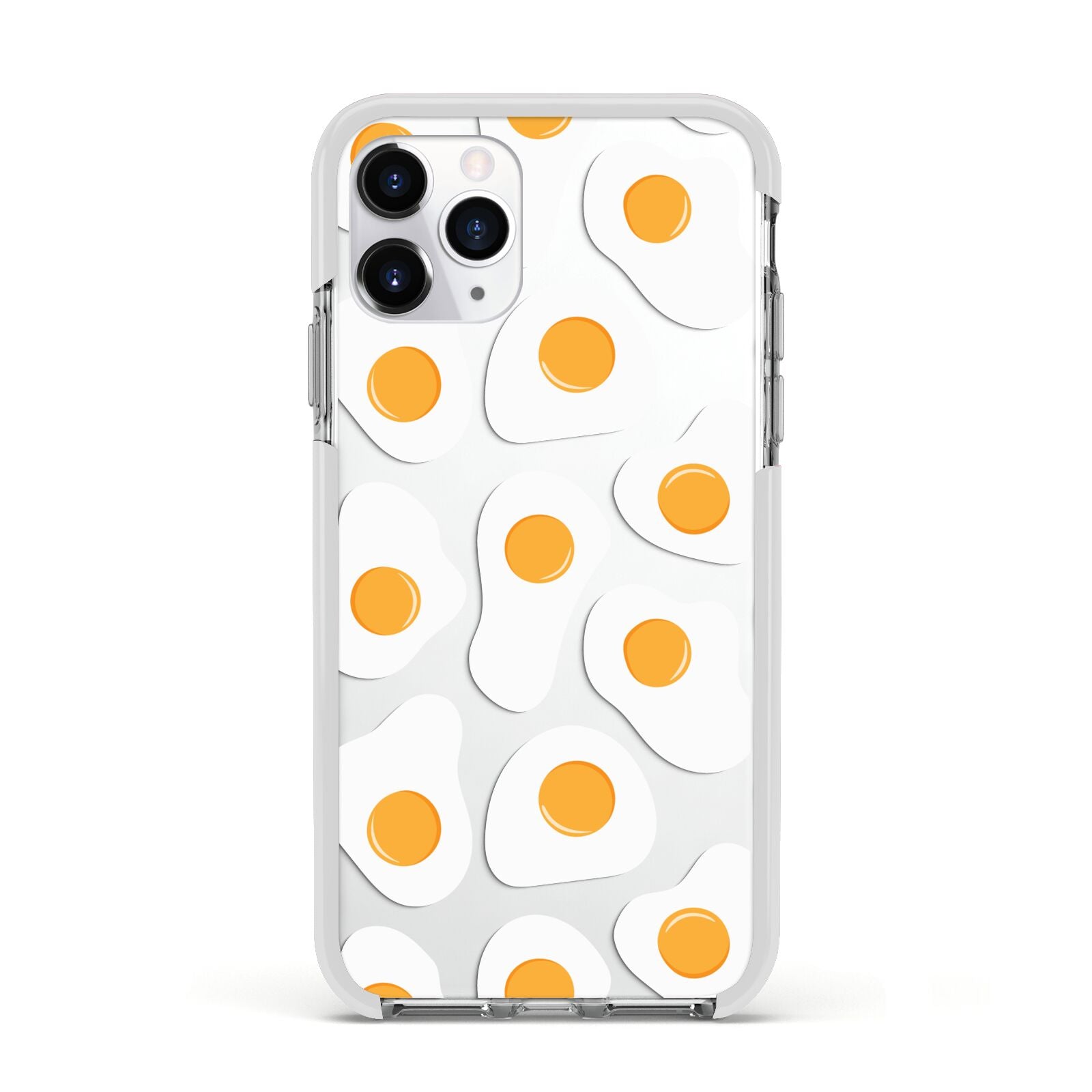 Fried Egg Apple iPhone 11 Pro in Silver with White Impact Case