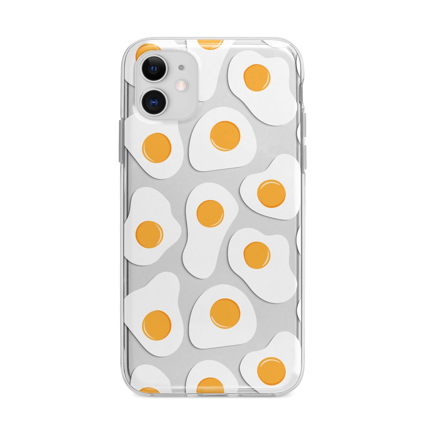 Fried Egg Apple iPhone 11 in White with Bumper Case