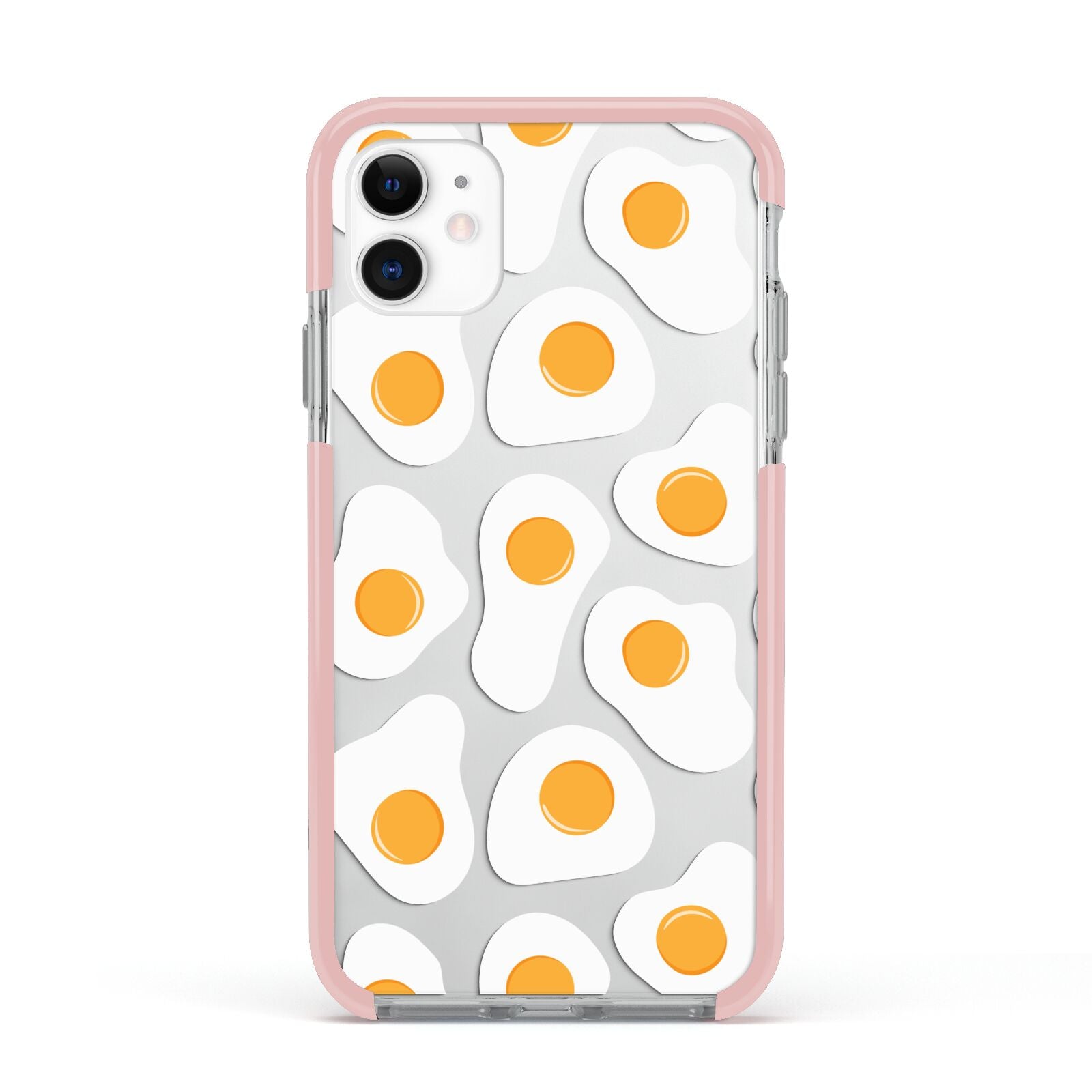 Fried Egg Apple iPhone 11 in White with Pink Impact Case