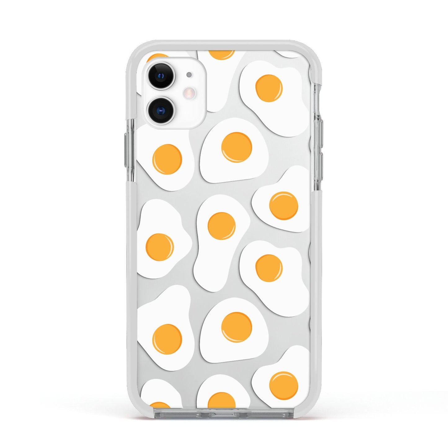 Fried Egg Apple iPhone 11 in White with White Impact Case