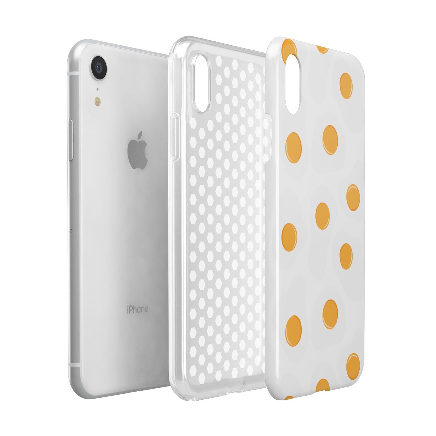 Fried Egg Apple iPhone XR White 3D Tough Case Expanded view