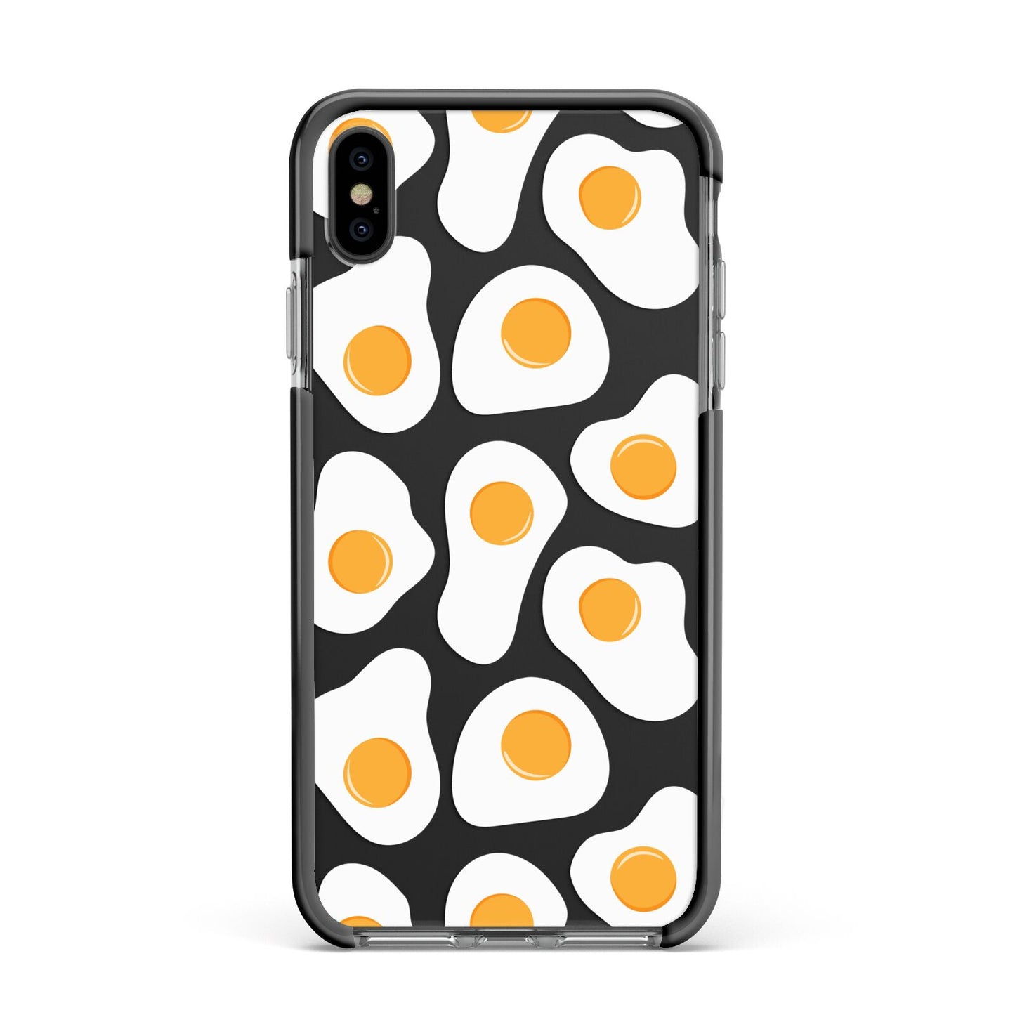 Fried Egg Apple iPhone Xs Max Impact Case Black Edge on Black Phone