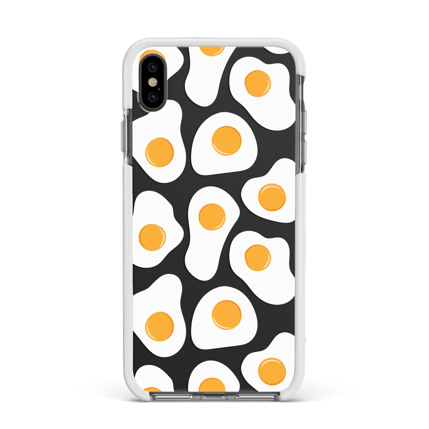 Fried Egg Apple iPhone Xs Max Impact Case White Edge on Black Phone