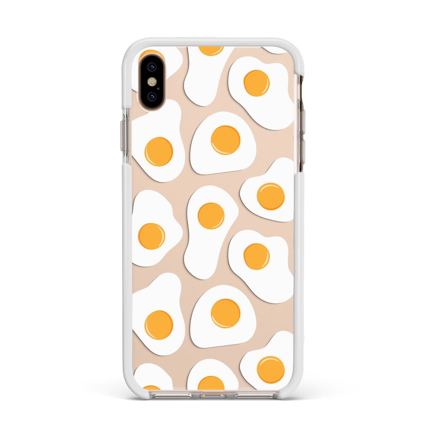 Fried Egg Apple iPhone Xs Max Impact Case White Edge on Gold Phone