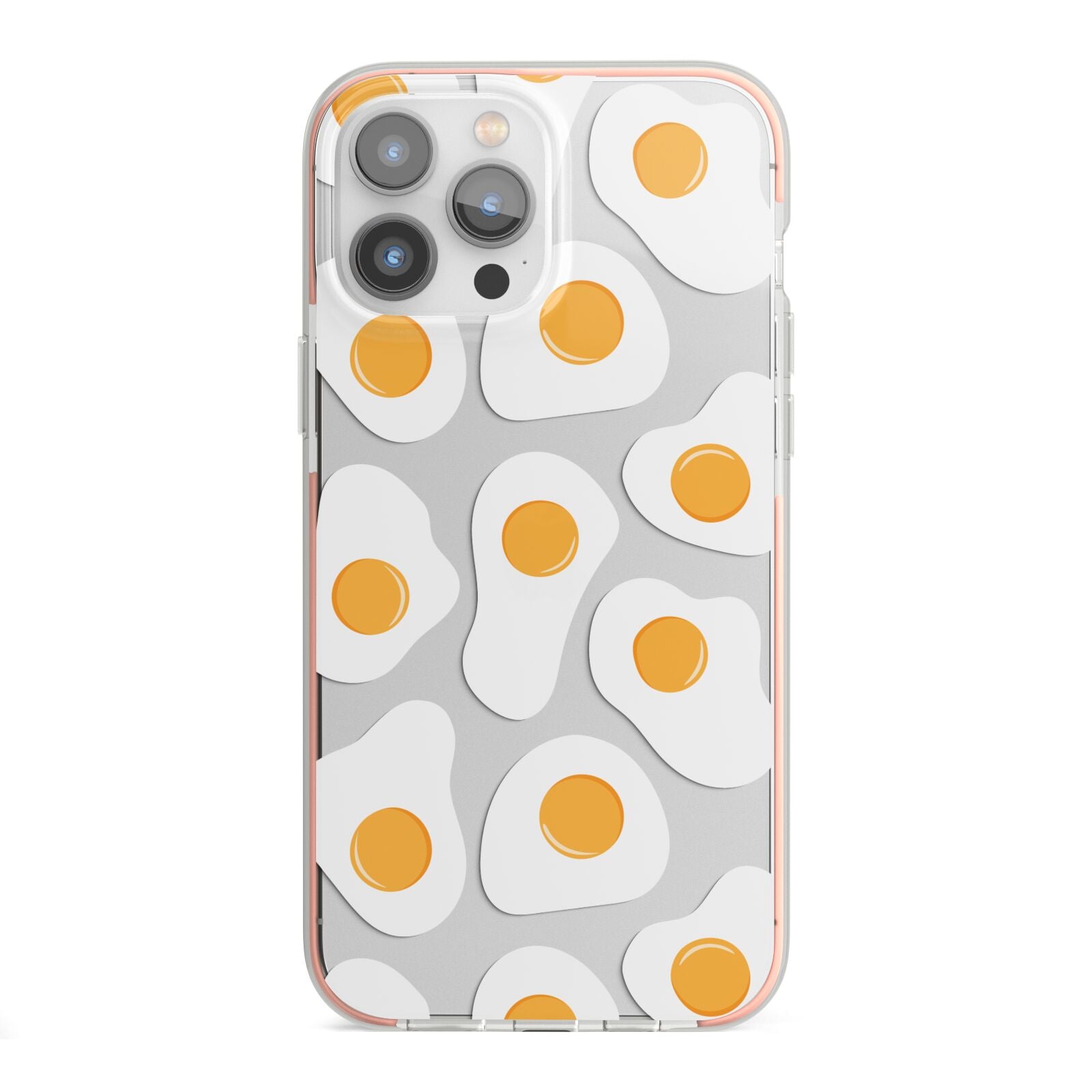 Fried Egg iPhone 13 Pro Max TPU Impact Case with Pink Edges