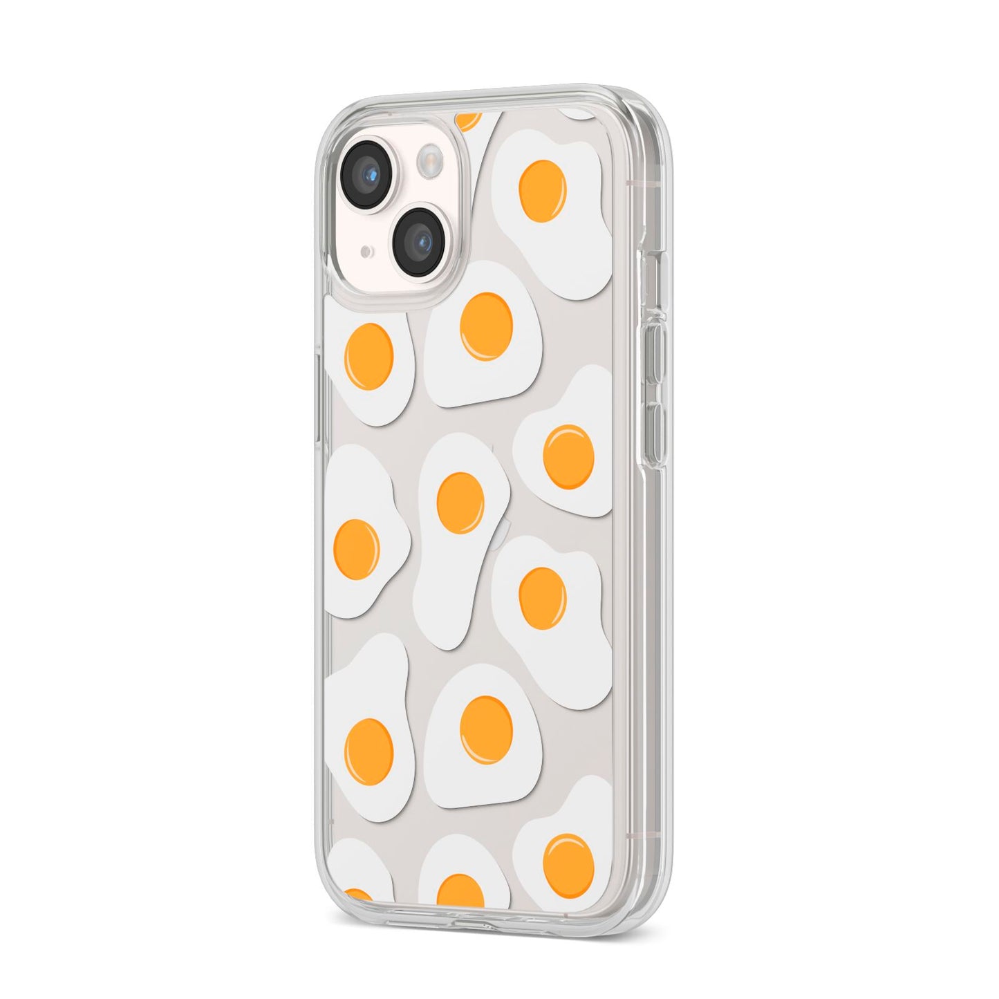 Fried Egg iPhone 14 Clear Tough Case Starlight Angled Image