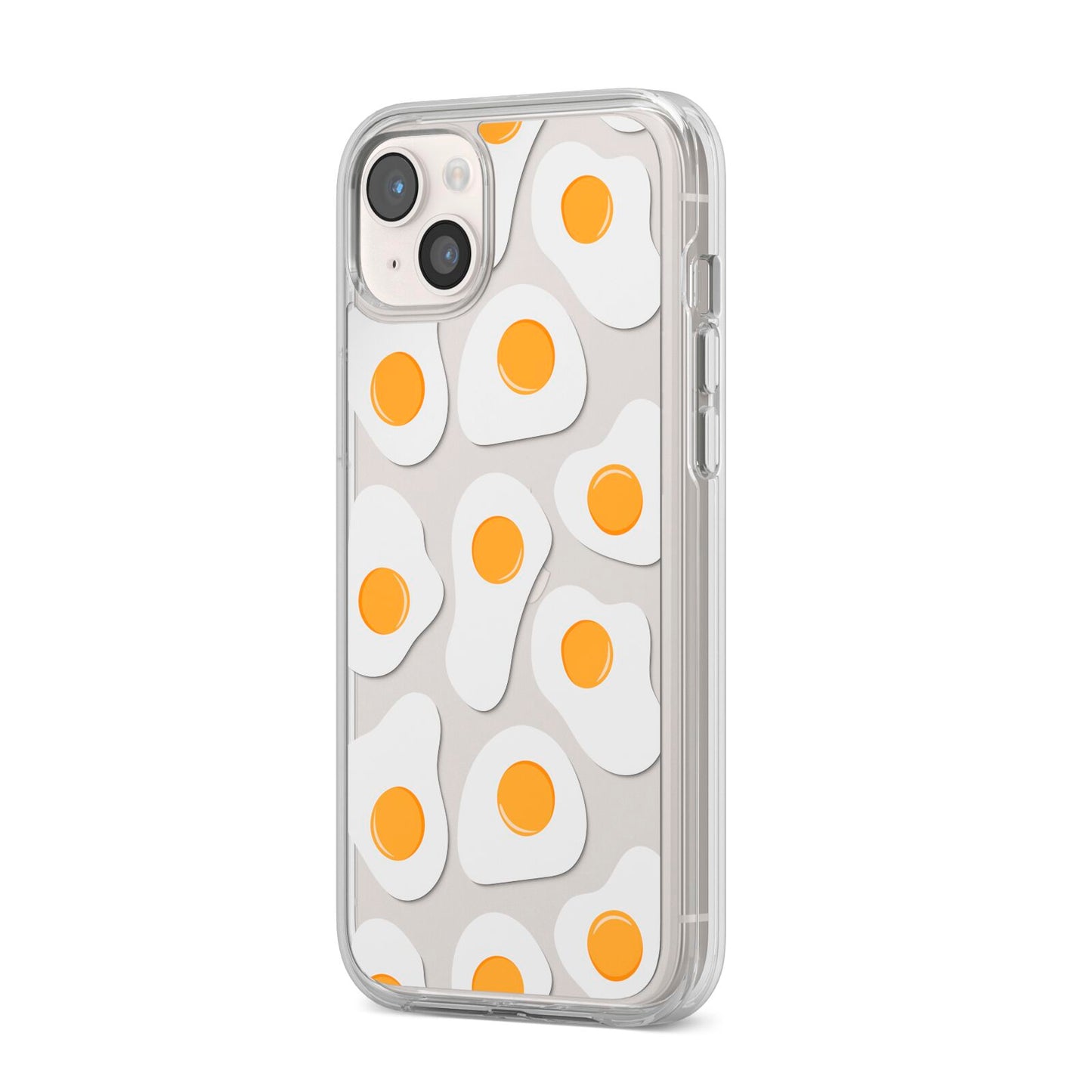 Fried Egg iPhone 14 Plus Clear Tough Case Starlight Angled Image