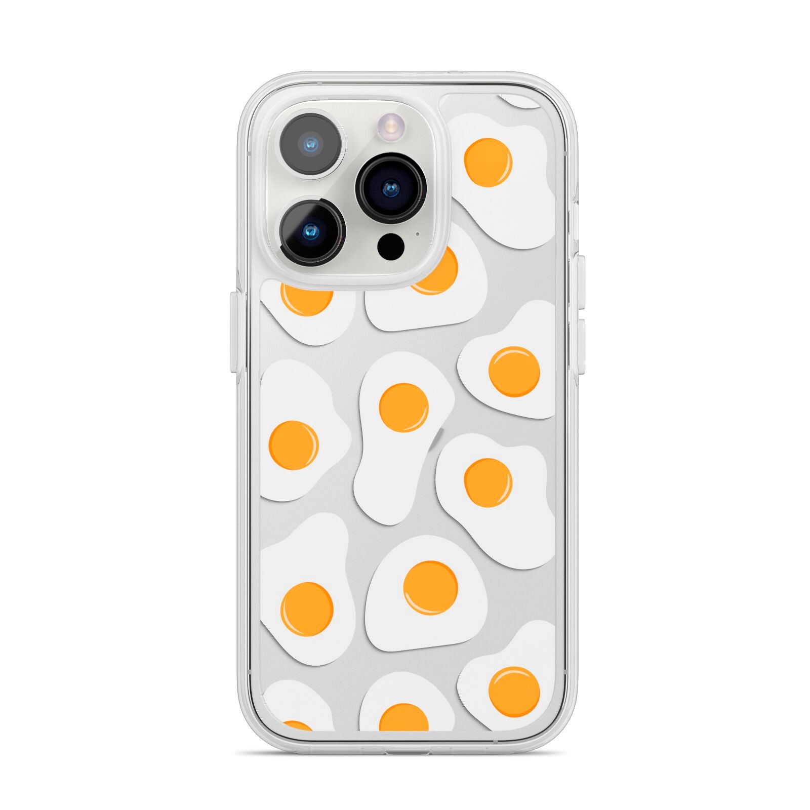 Fried Egg iPhone 14 Pro Clear Tough Case Silver