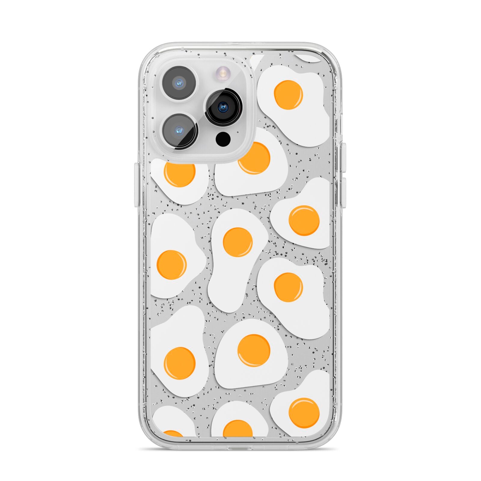 Fried Egg iPhone 14 Pro Max Glitter Tough Case Silver