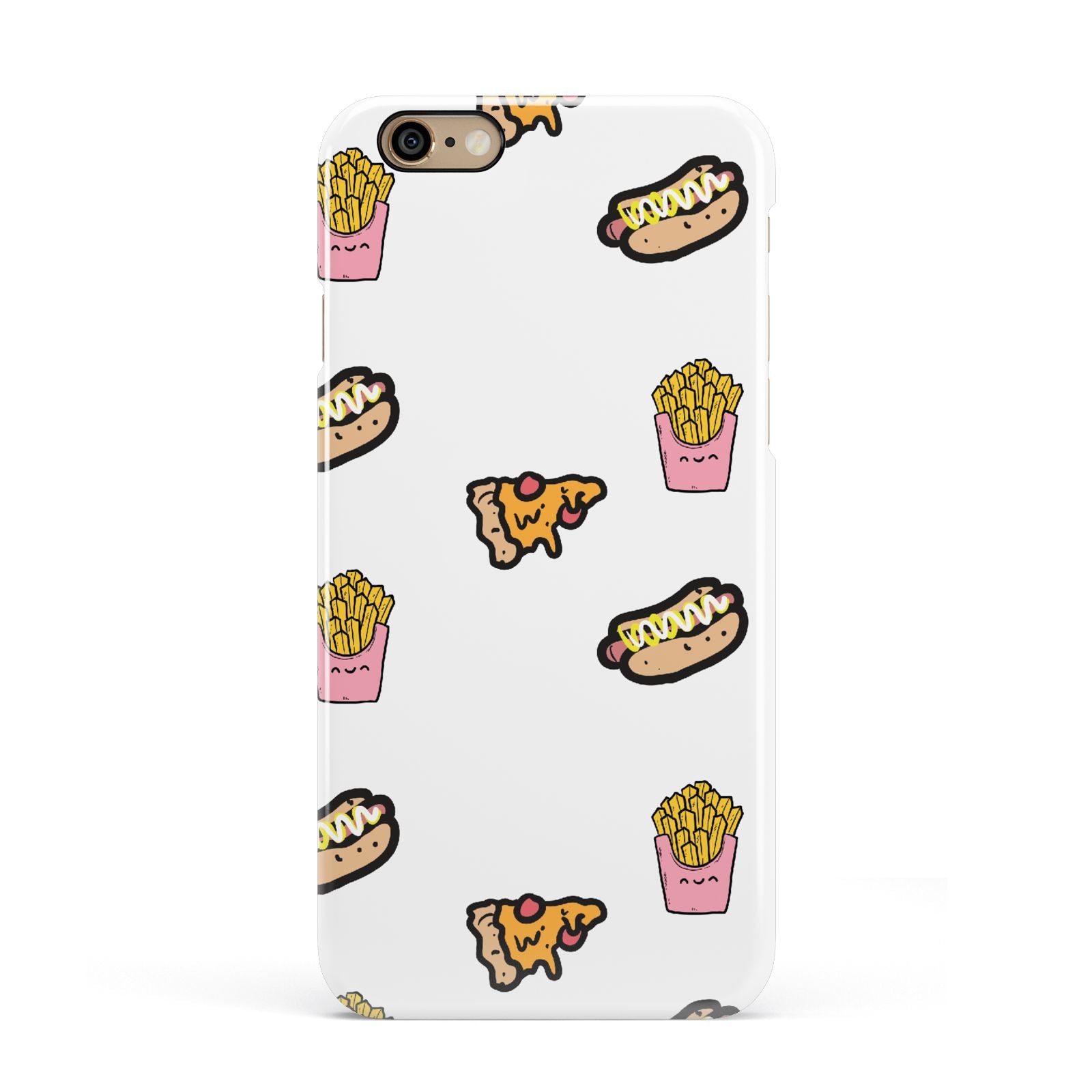 Fries Pizza Hot Dog Apple iPhone 6 3D Snap Case