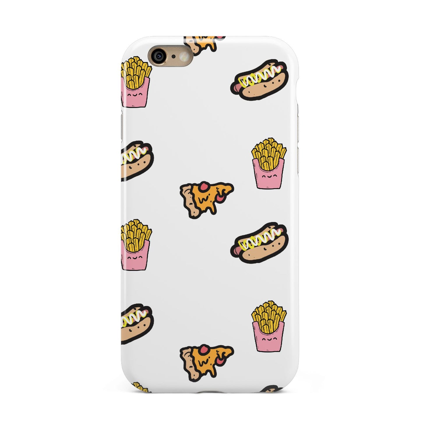 Fries Pizza Hot Dog Apple iPhone 6 3D Tough Case