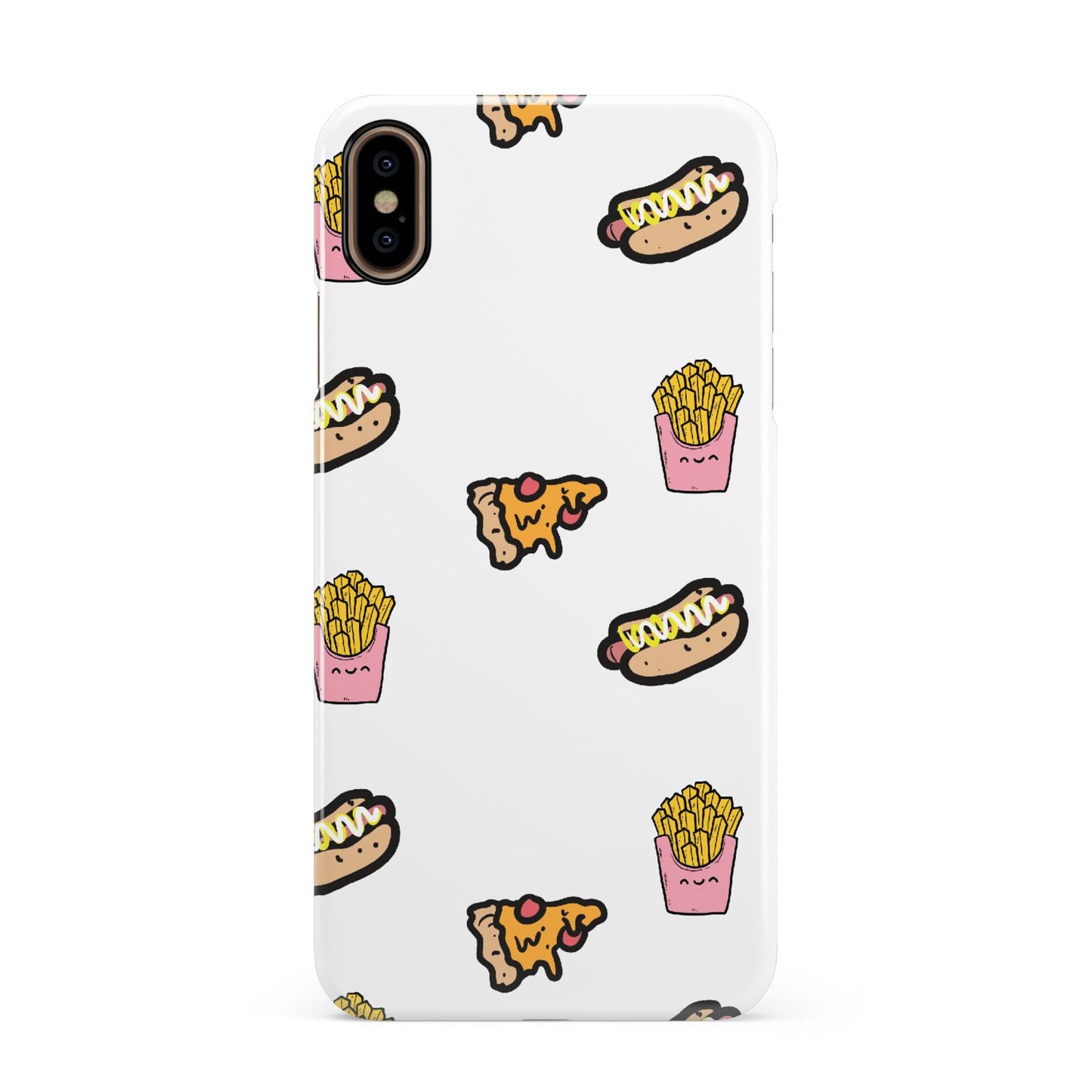 Fries Pizza Hot Dog Apple iPhone Xs Max 3D Snap Case