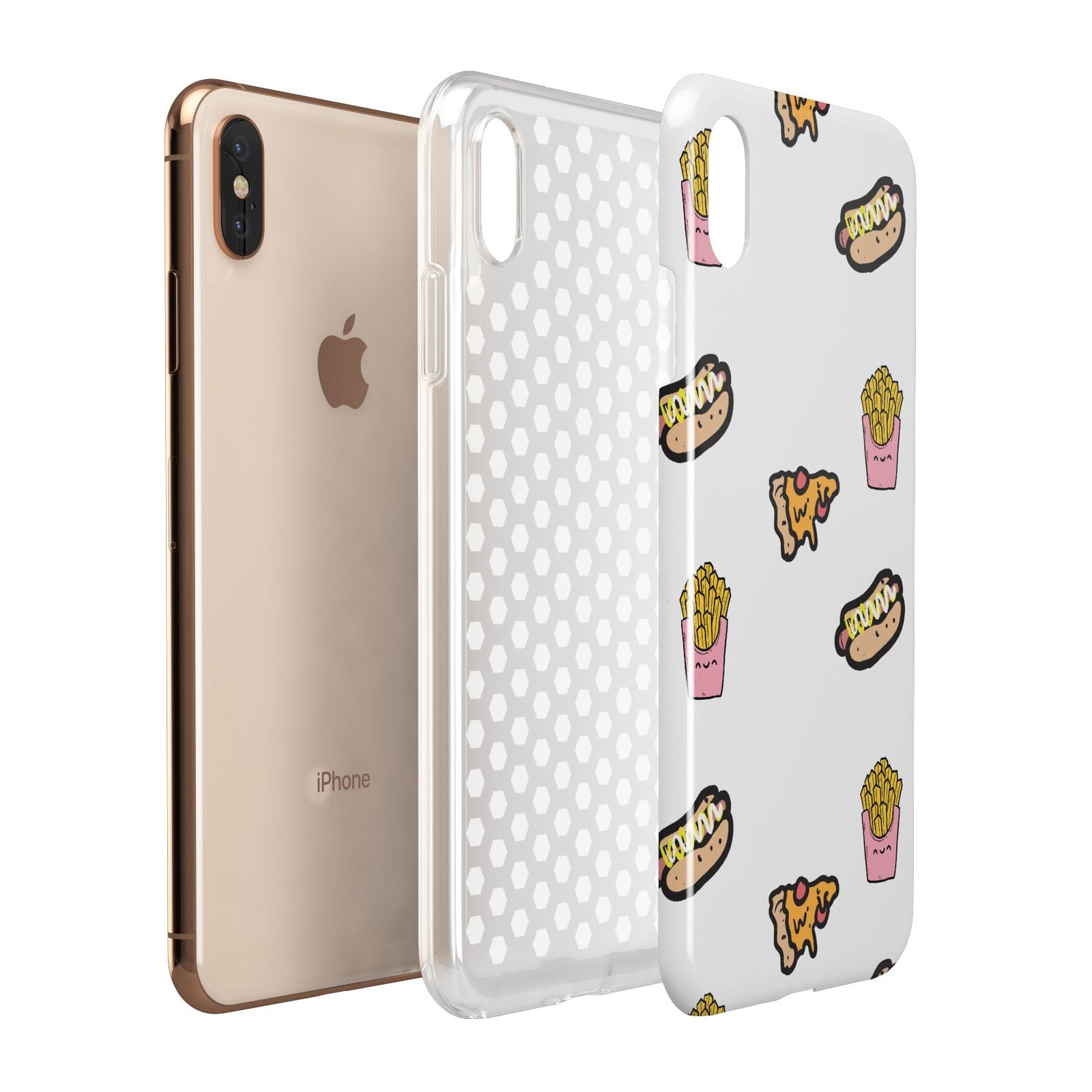 Fries Pizza Hot Dog Apple iPhone Xs Max 3D Tough Case Expanded View