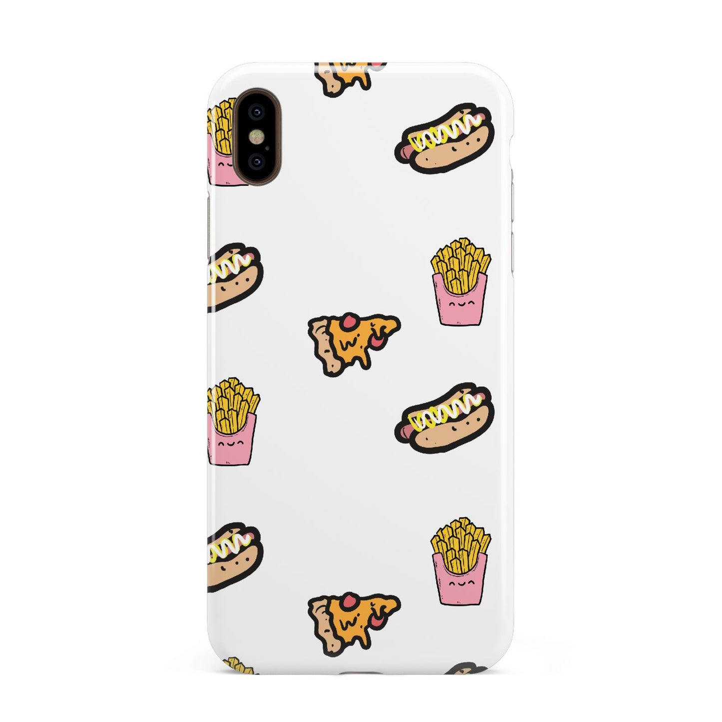 Fries Pizza Hot Dog Apple iPhone Xs Max 3D Tough Case