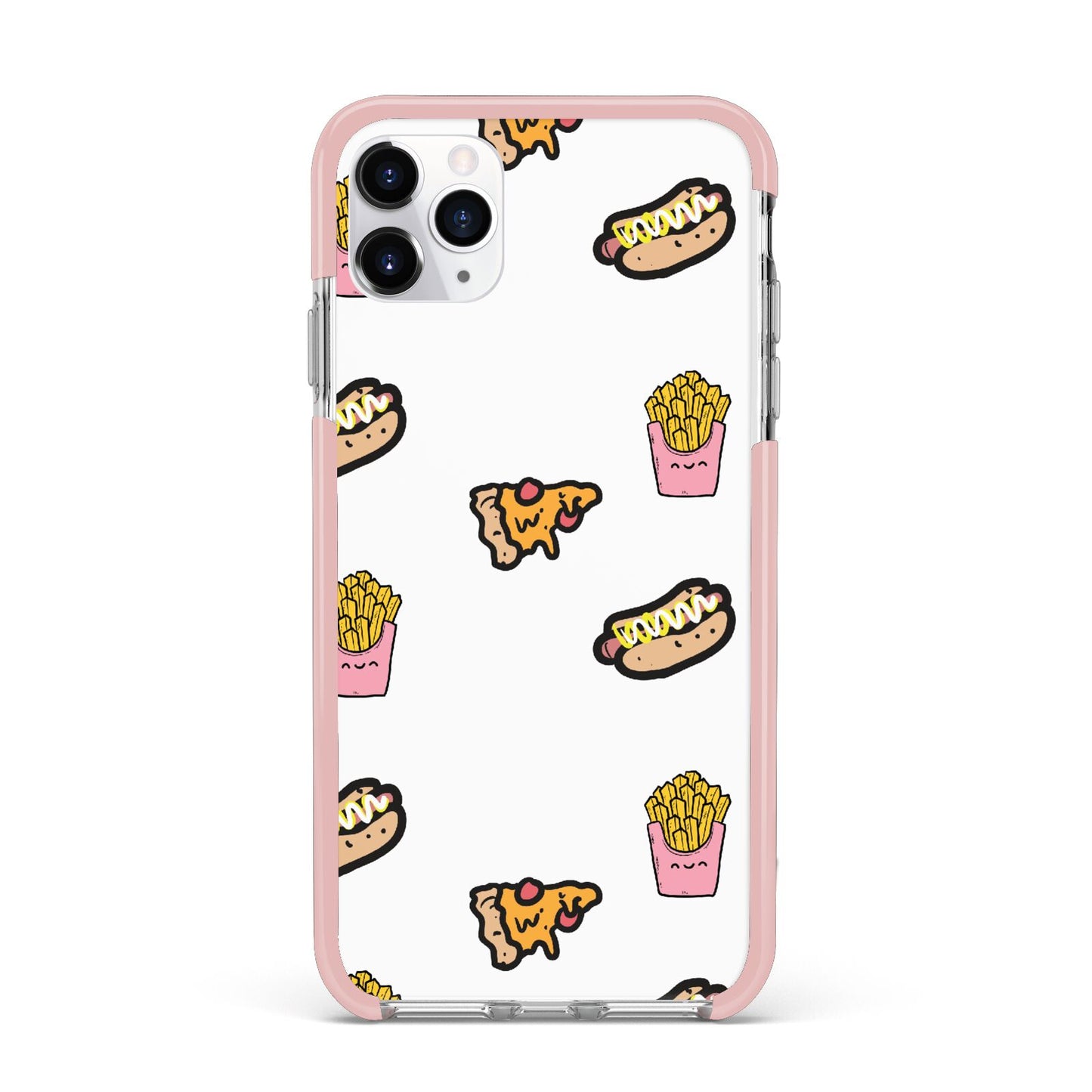 Fries Pizza Hot Dog iPhone 11 Pro Max Impact Pink Edge Case