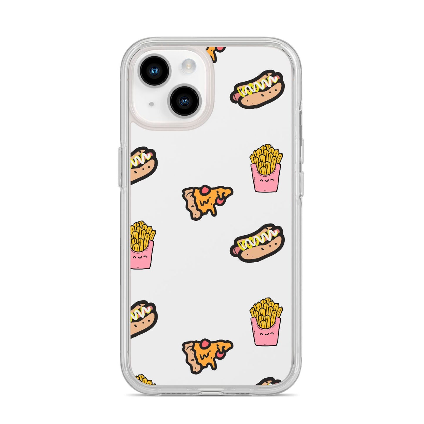 Fries Pizza Hot Dog iPhone 14 Clear Tough Case Starlight