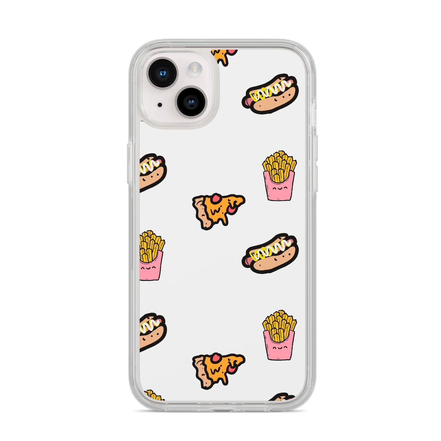 Fries Pizza Hot Dog iPhone 14 Plus Clear Tough Case Starlight