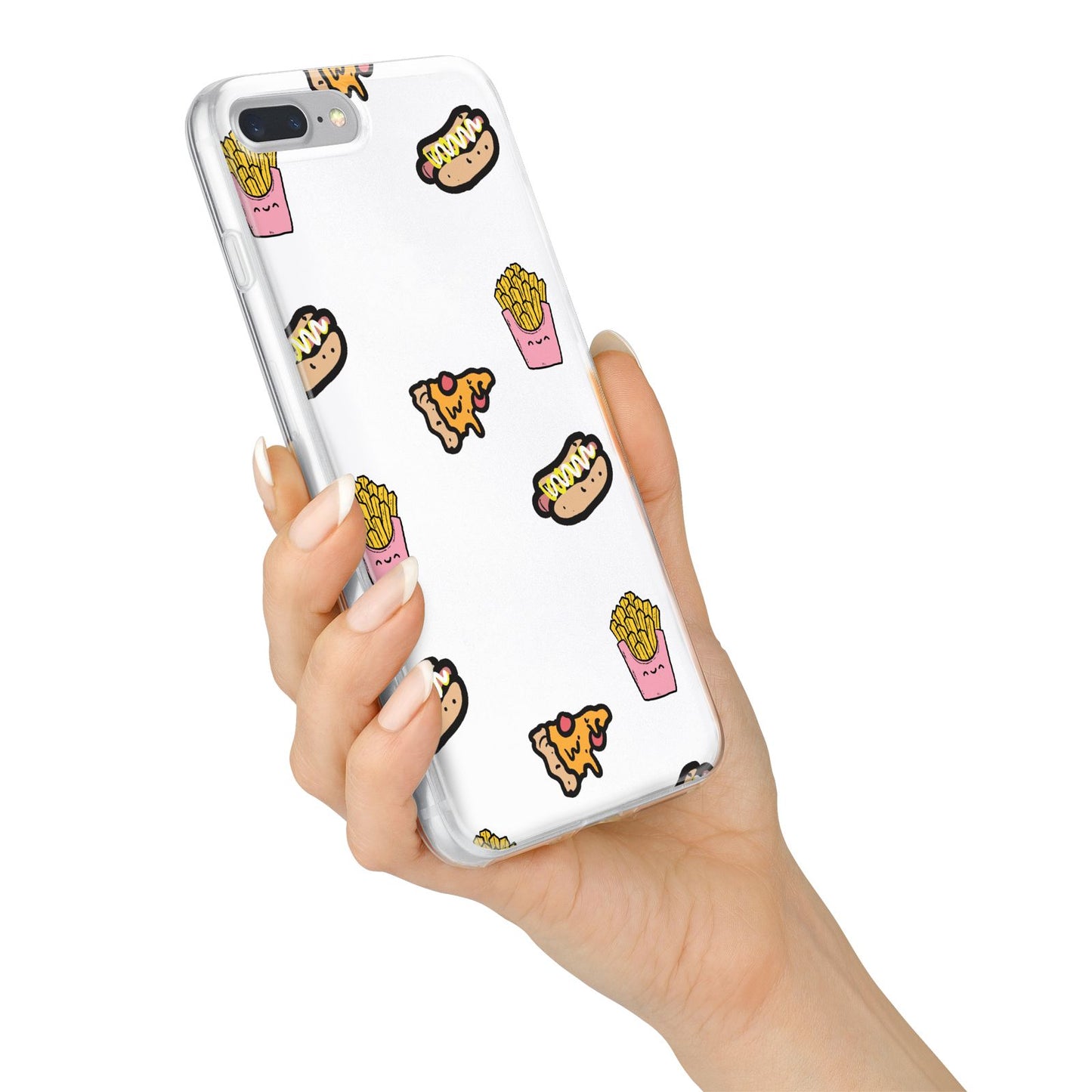 Fries Pizza Hot Dog iPhone 7 Plus Bumper Case on Silver iPhone Alternative Image