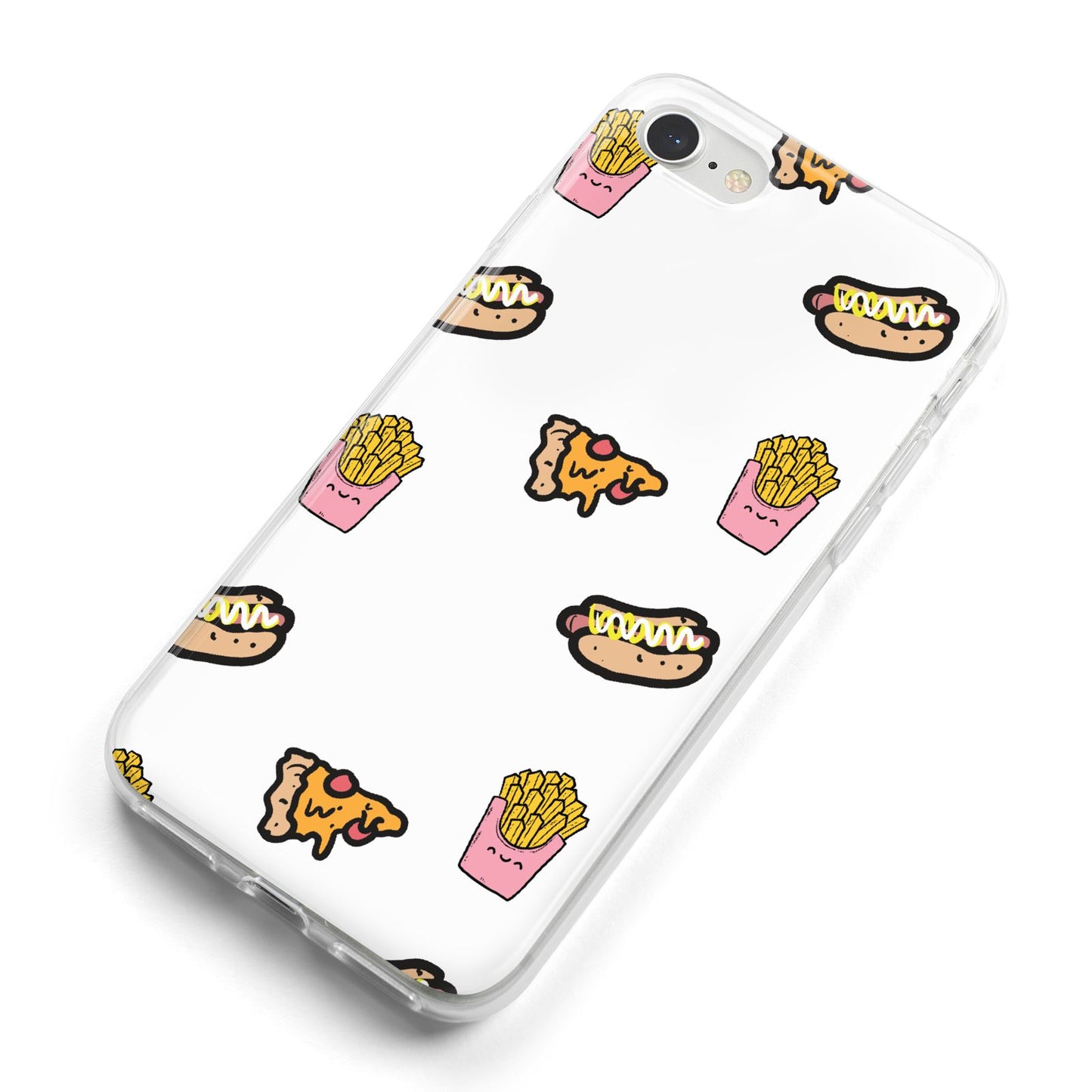 Fries Pizza Hot Dog iPhone 8 Bumper Case on Silver iPhone Alternative Image