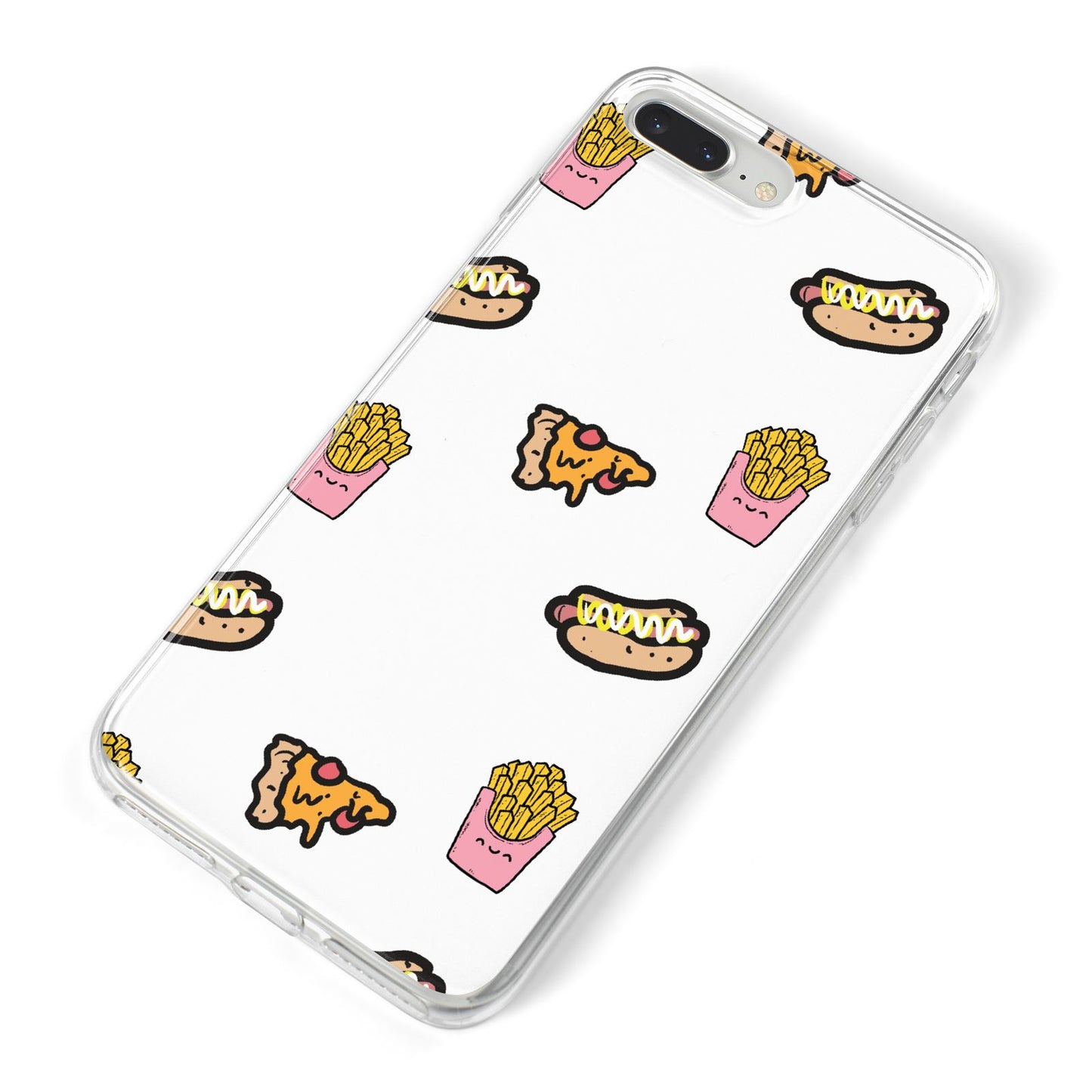 Fries Pizza Hot Dog iPhone 8 Plus Bumper Case on Silver iPhone Alternative Image