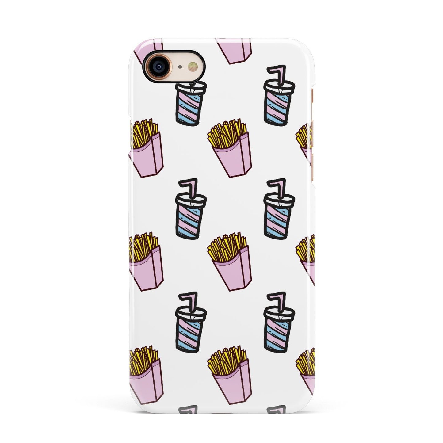 Fries Shake Fast Food Apple iPhone 7 8 3D Snap Case