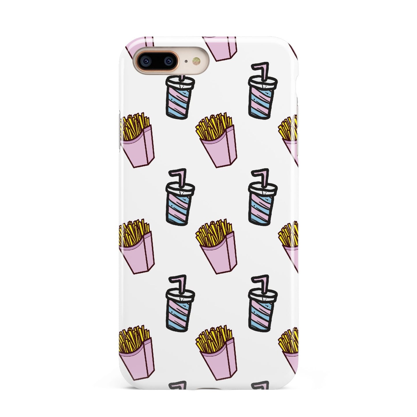 Fries Shake Fast Food Apple iPhone 7 8 Plus 3D Tough Case