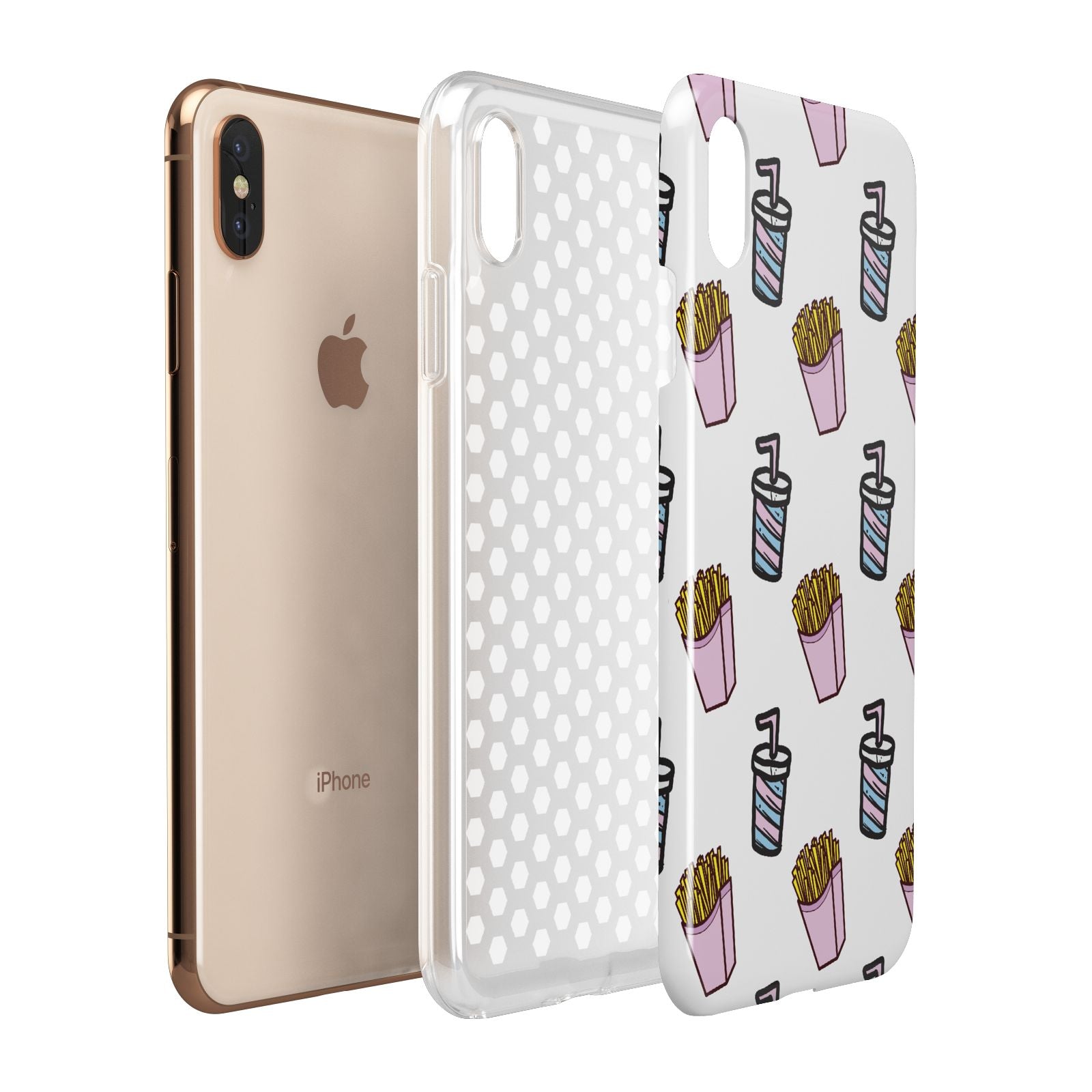 Fries Shake Fast Food Apple iPhone Xs Max 3D Tough Case Expanded View