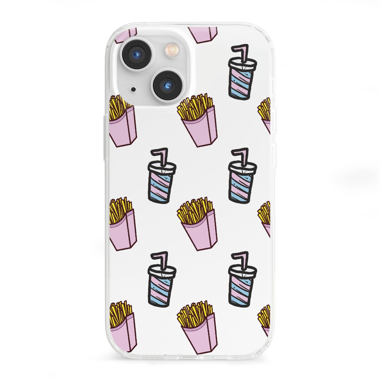 Fries Shake Fast Food iPhone 13 Mini Clear Bumper Case