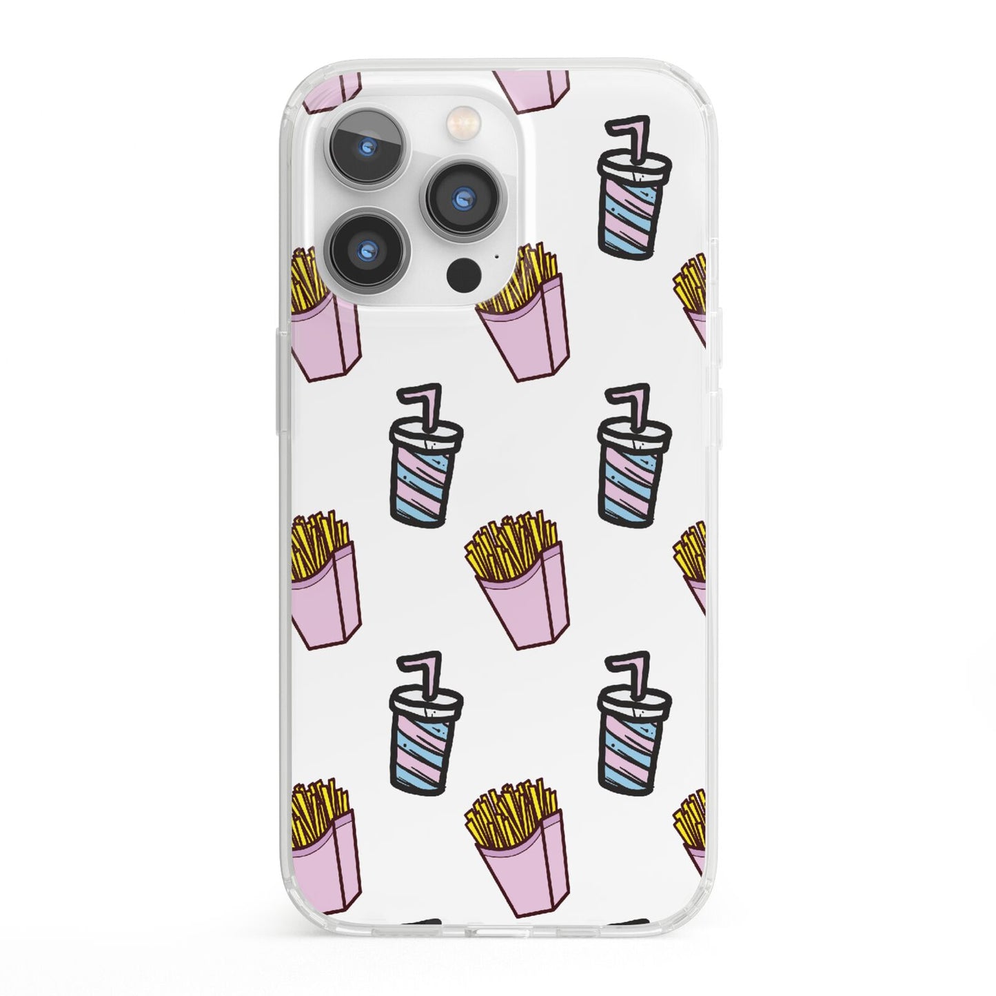 Fries Shake Fast Food iPhone 13 Pro Clear Bumper Case