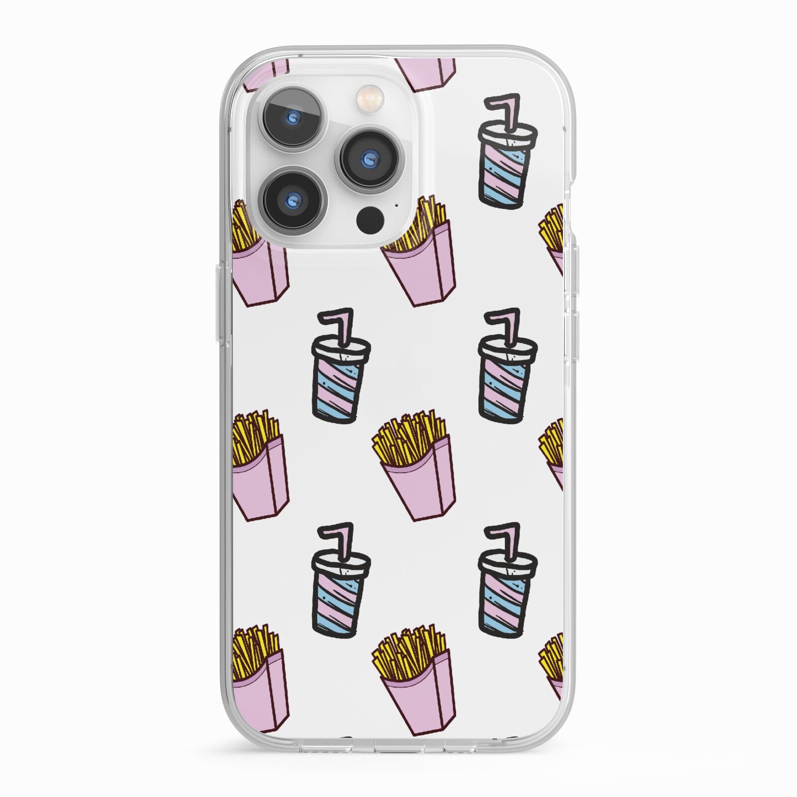 Fries Shake Fast Food iPhone 13 Pro TPU Impact Case with White Edges