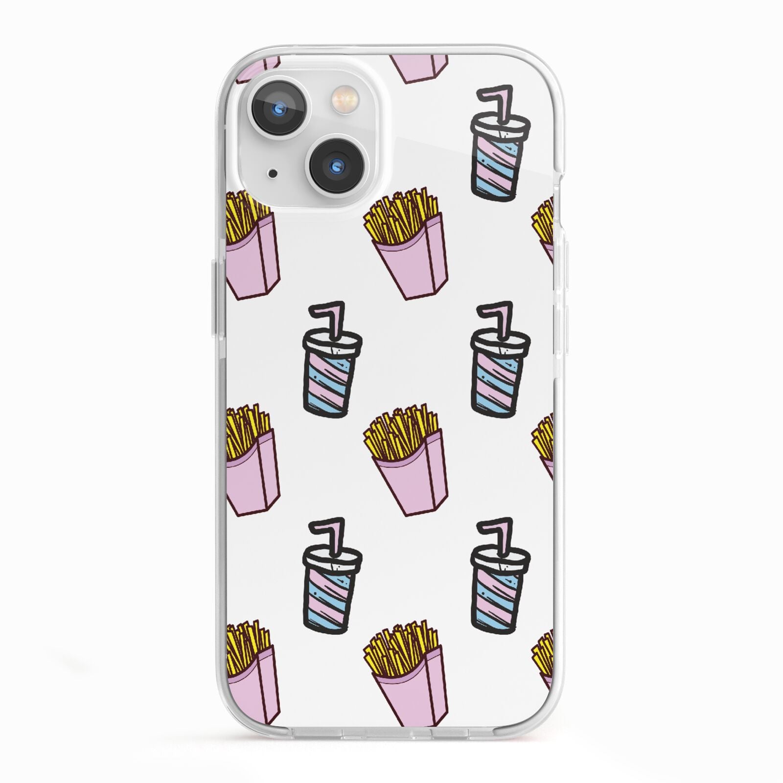 Fries Shake Fast Food iPhone 13 TPU Impact Case with White Edges