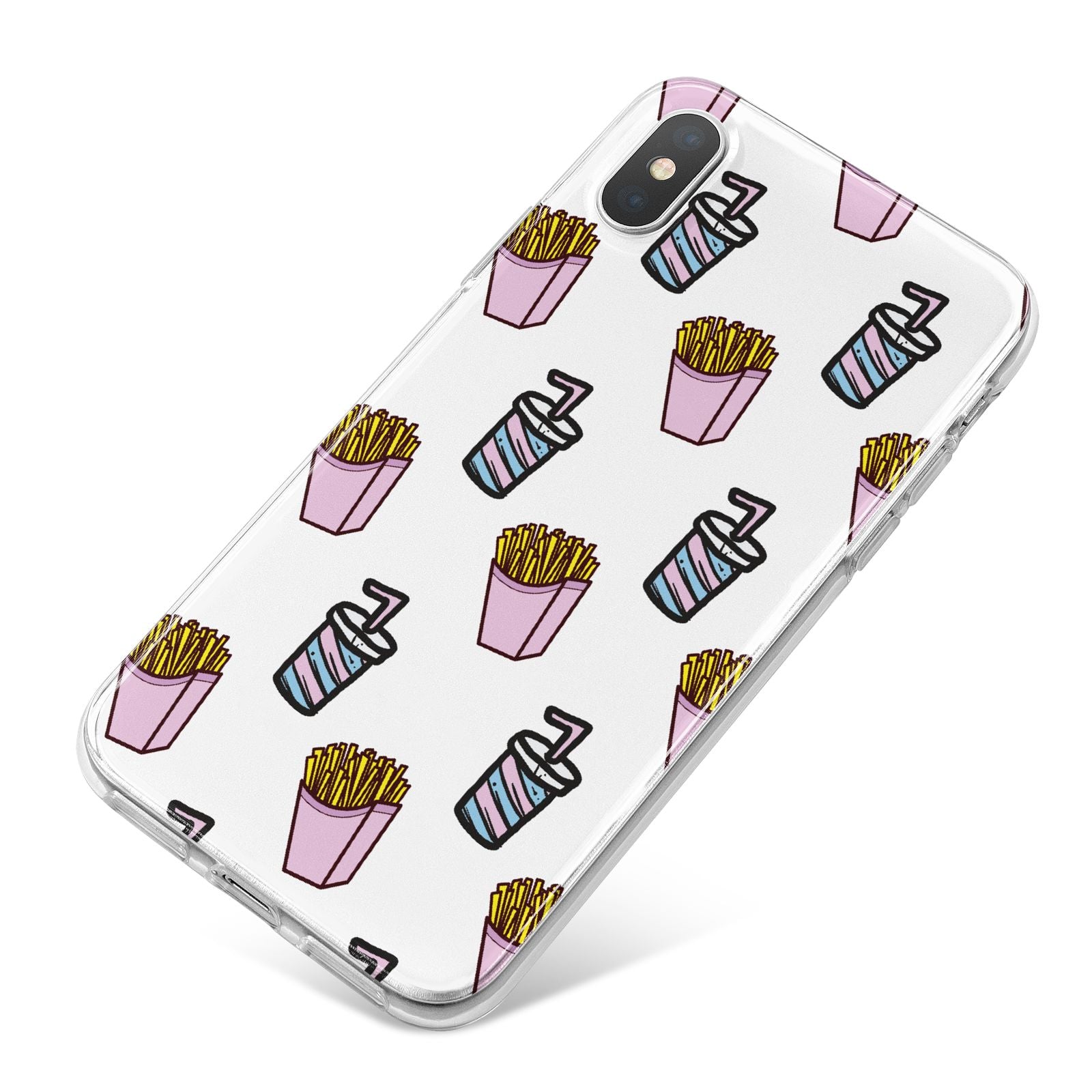 Fries Shake Fast Food iPhone X Bumper Case on Silver iPhone