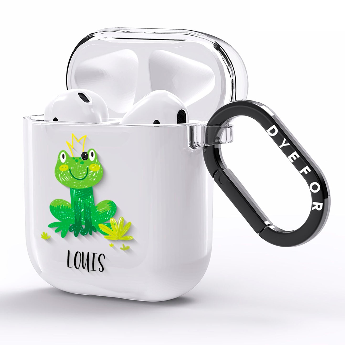 Frog Prince Custom AirPods Clear Case Side Image