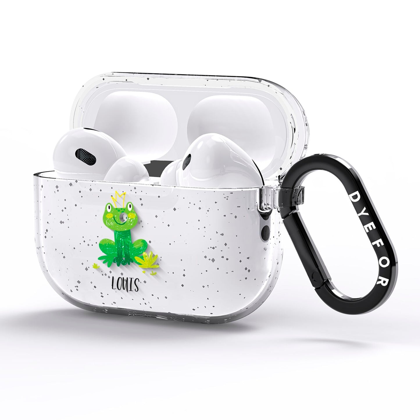 Frog Prince Custom AirPods Pro Glitter Case Side Image