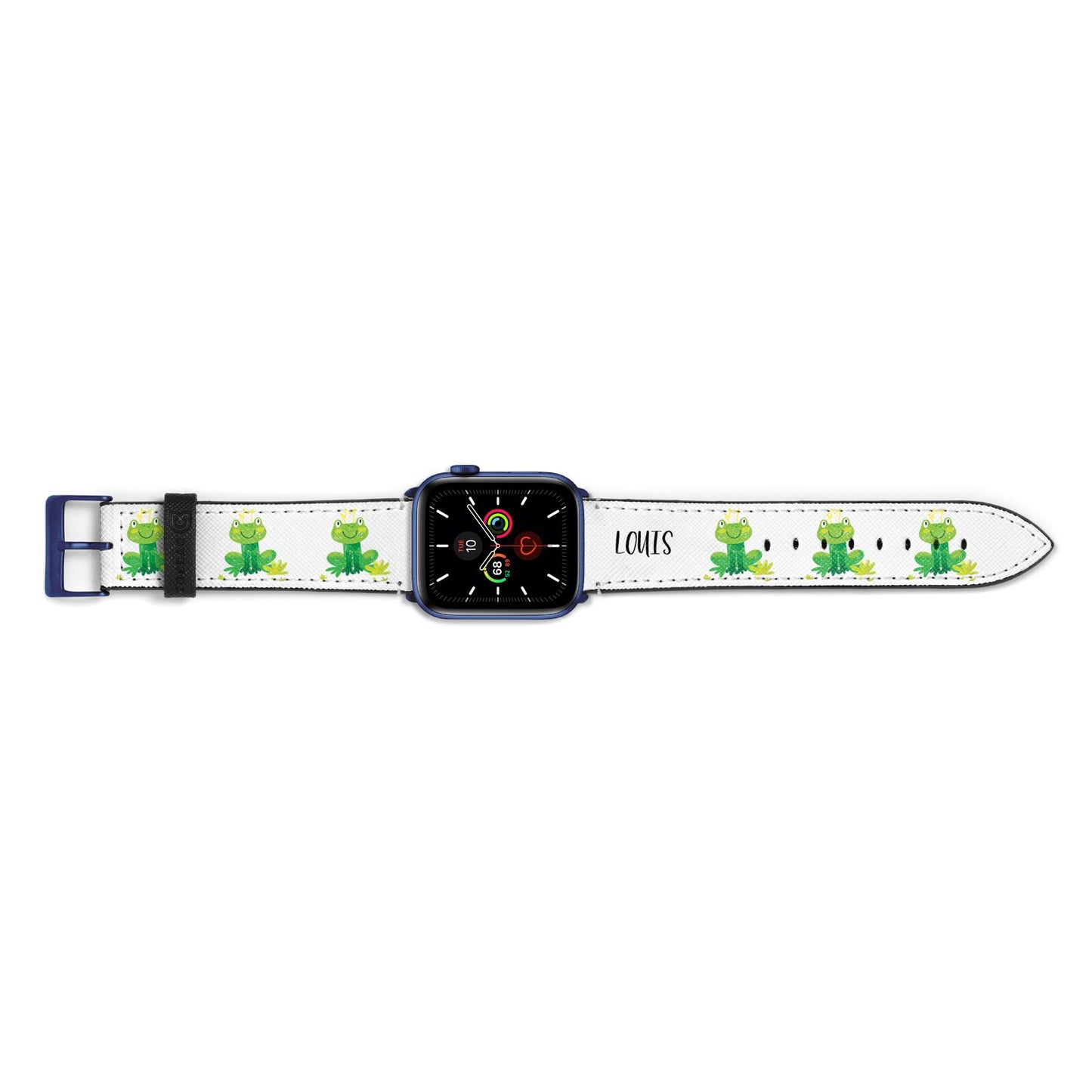 Frog Prince Custom Apple Watch Strap Landscape Image Blue Hardware