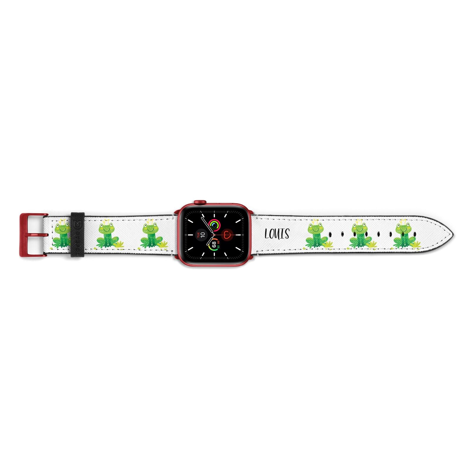 Frog Prince Custom Apple Watch Strap Landscape Image Red Hardware